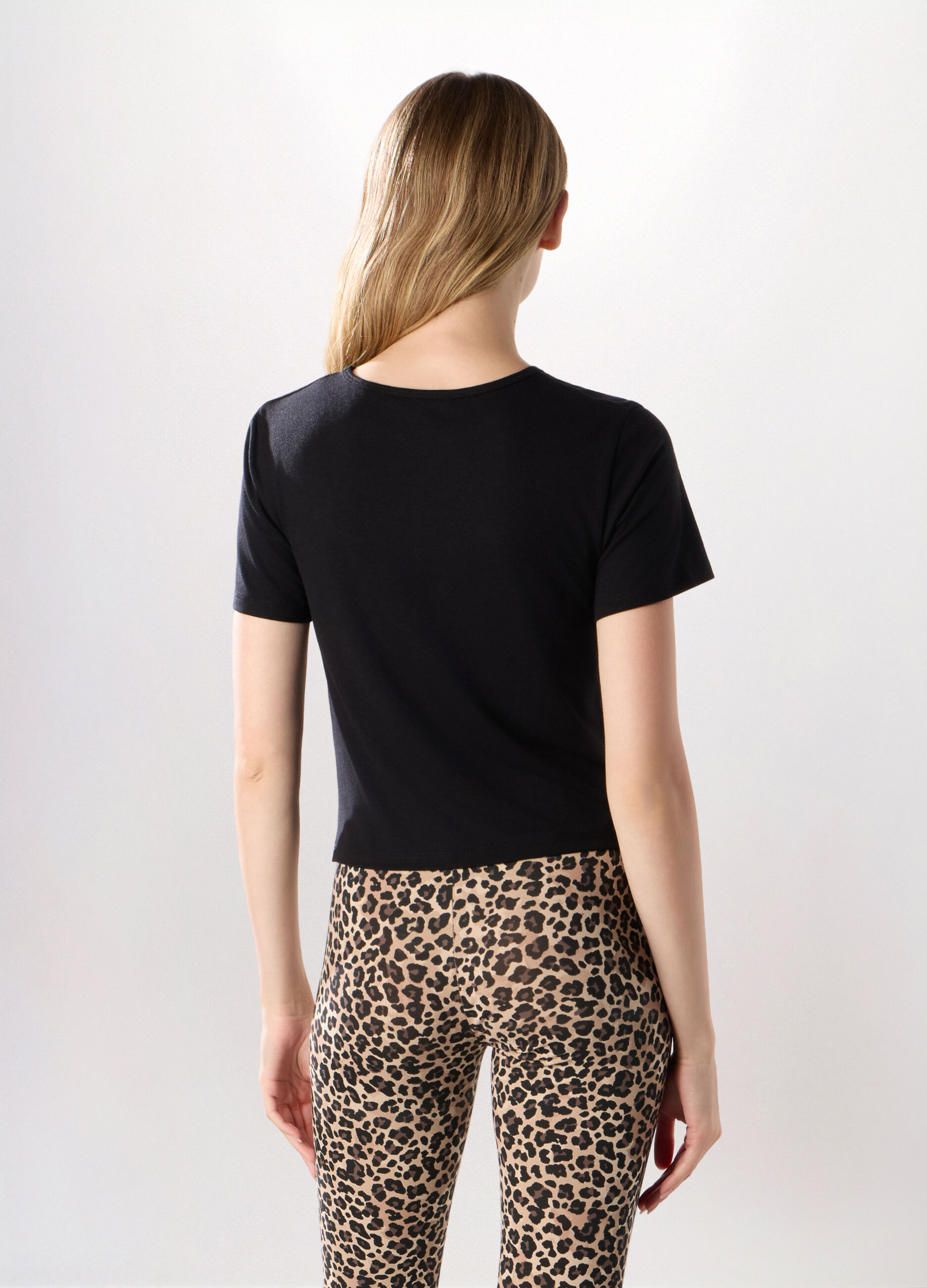 T-shirt misto viscosa stretch donna_1