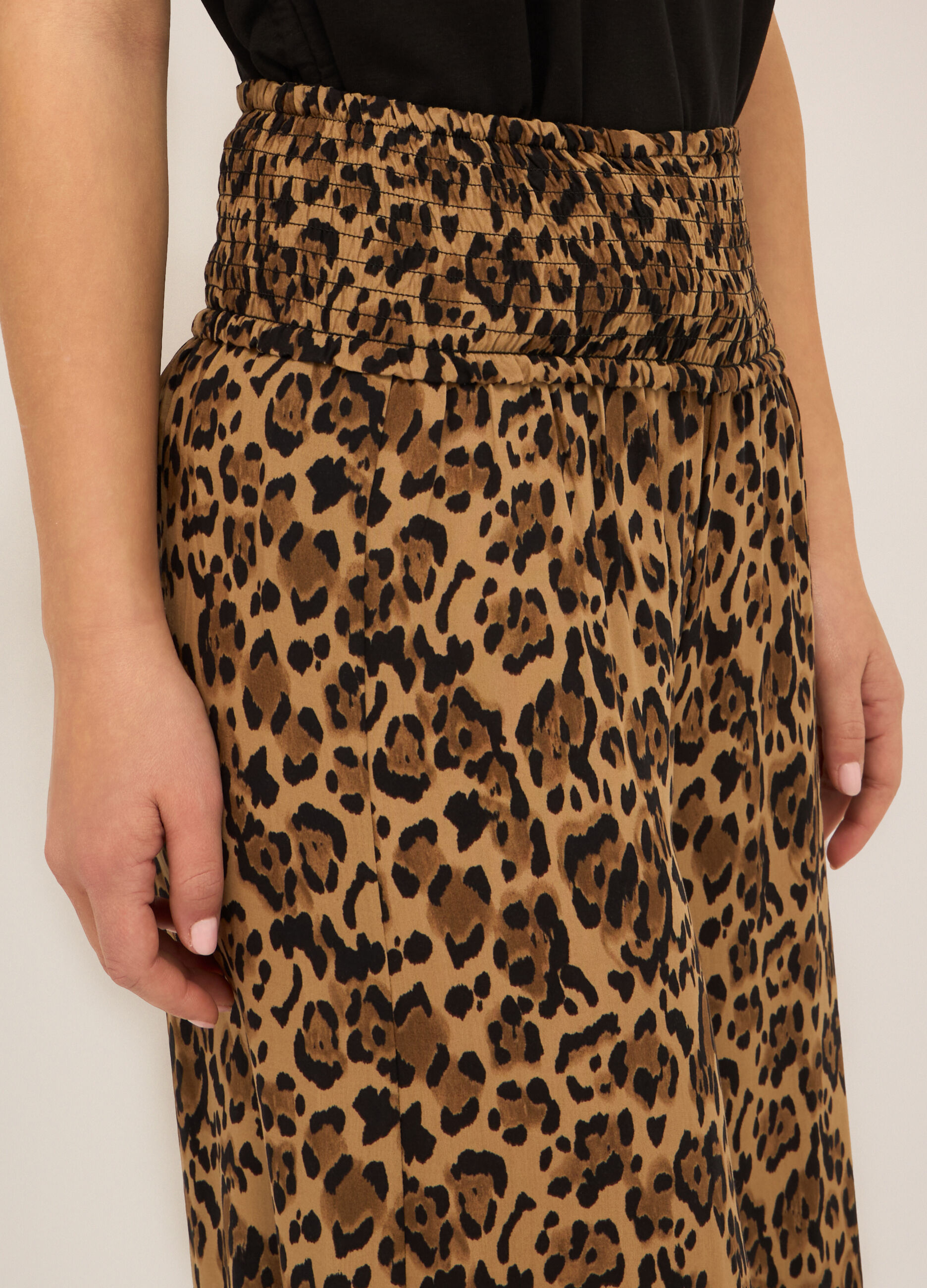 Pantaloni palazzo in pura viscosa donna_2