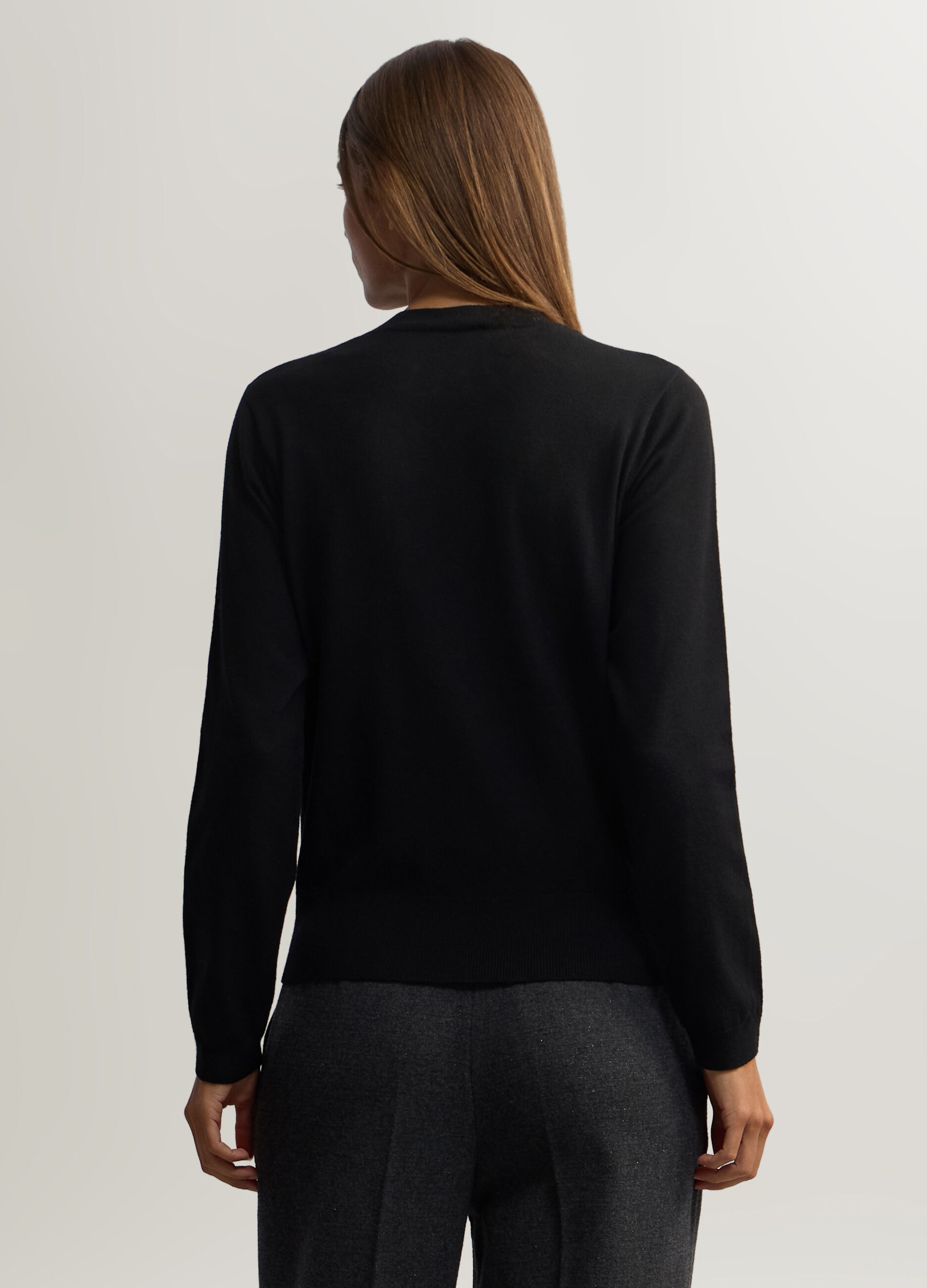 Maglia girocollo rasata donna_1