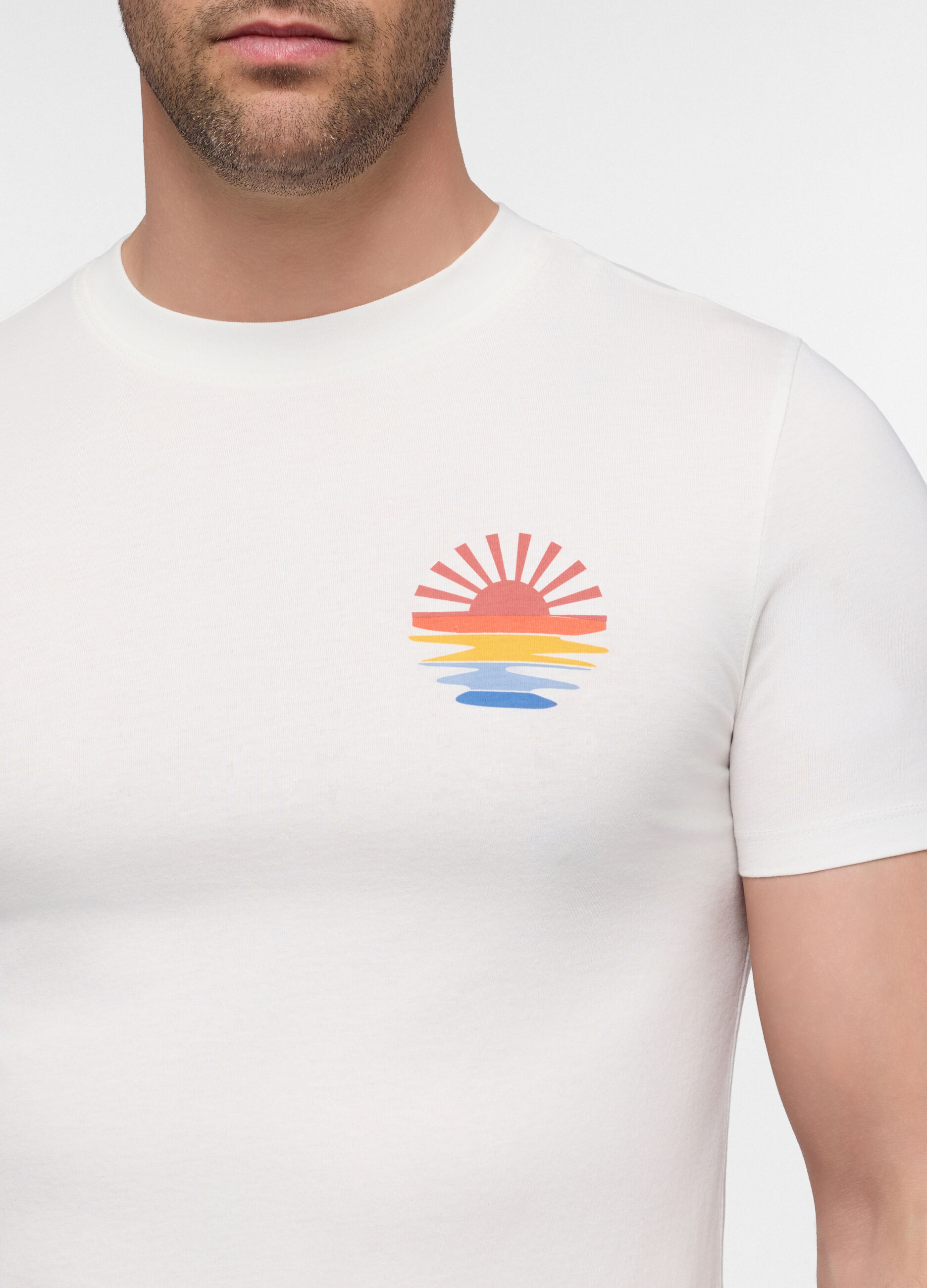 T-shirt in jersey con stampa sunset uomo_2
