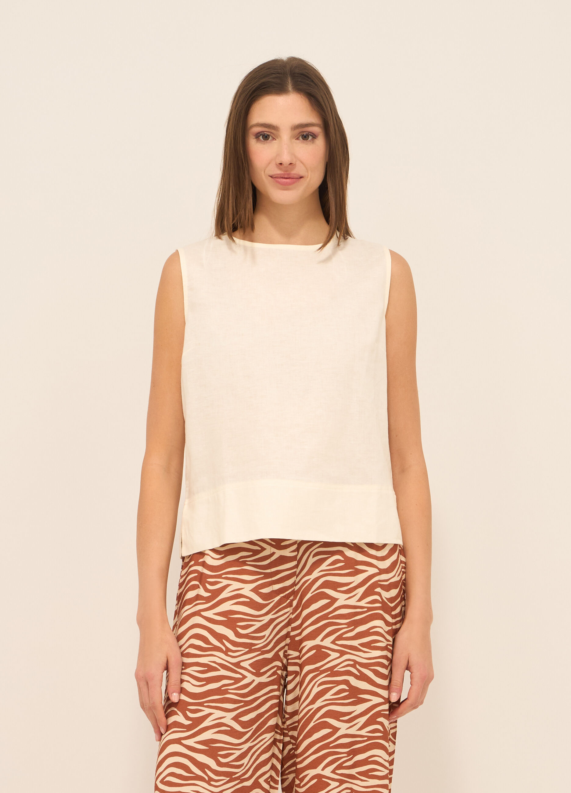 Blusa misto lino donna_0