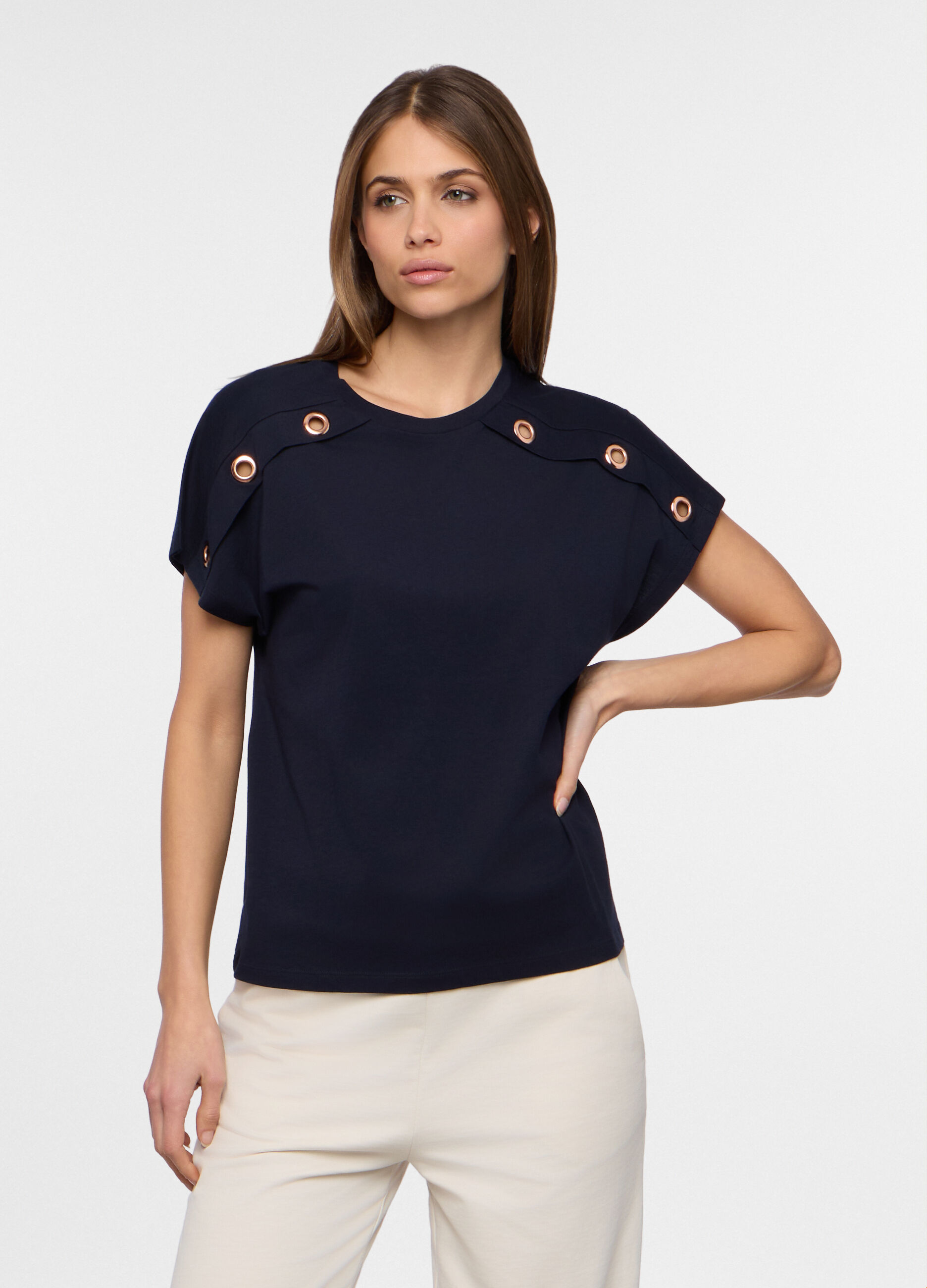 T-shirt girocollo donna_0