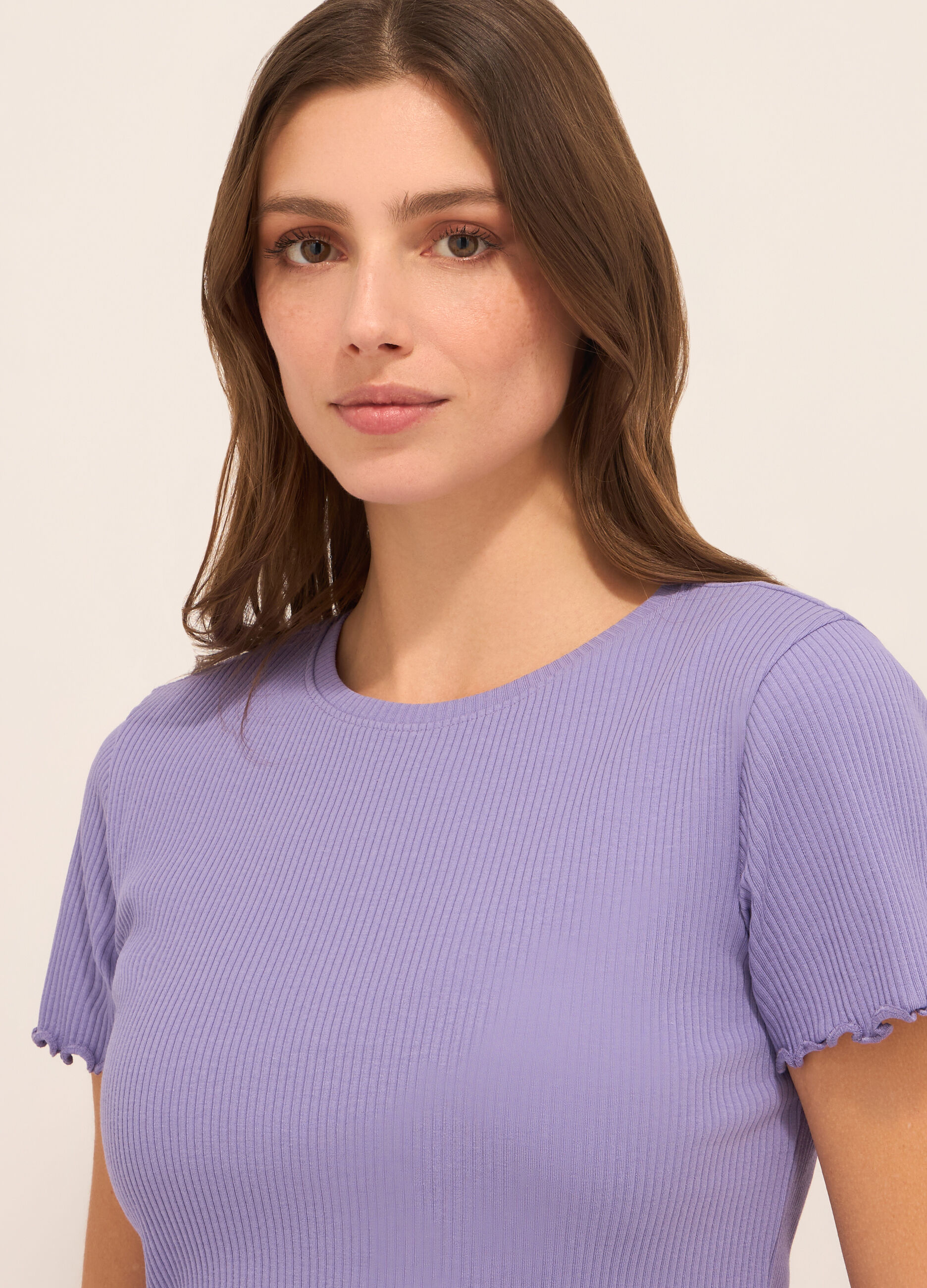 T-shirt in jersey di cotone stretch donna_2