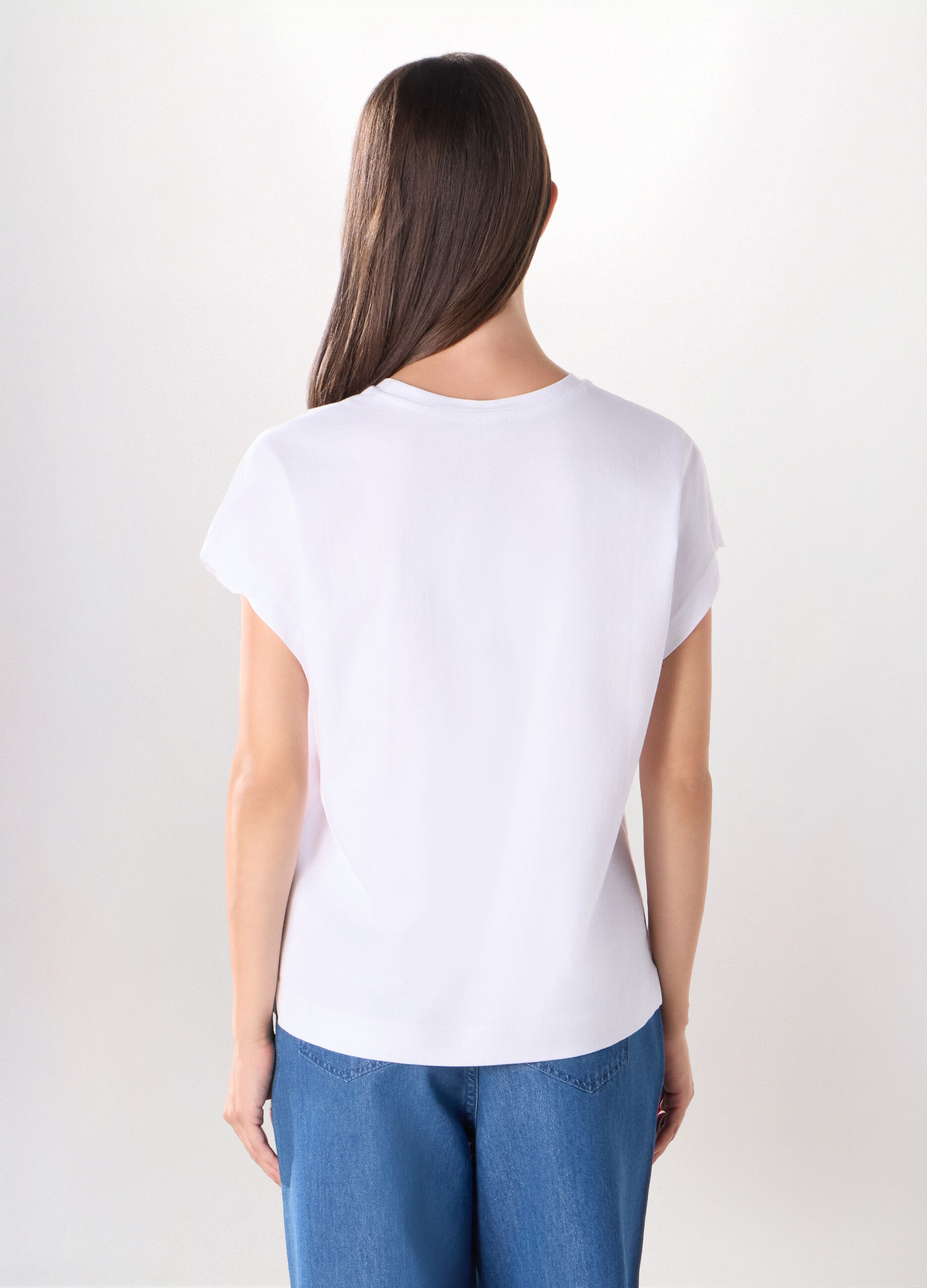 T-shirt in jersey di puro cotone donna_1