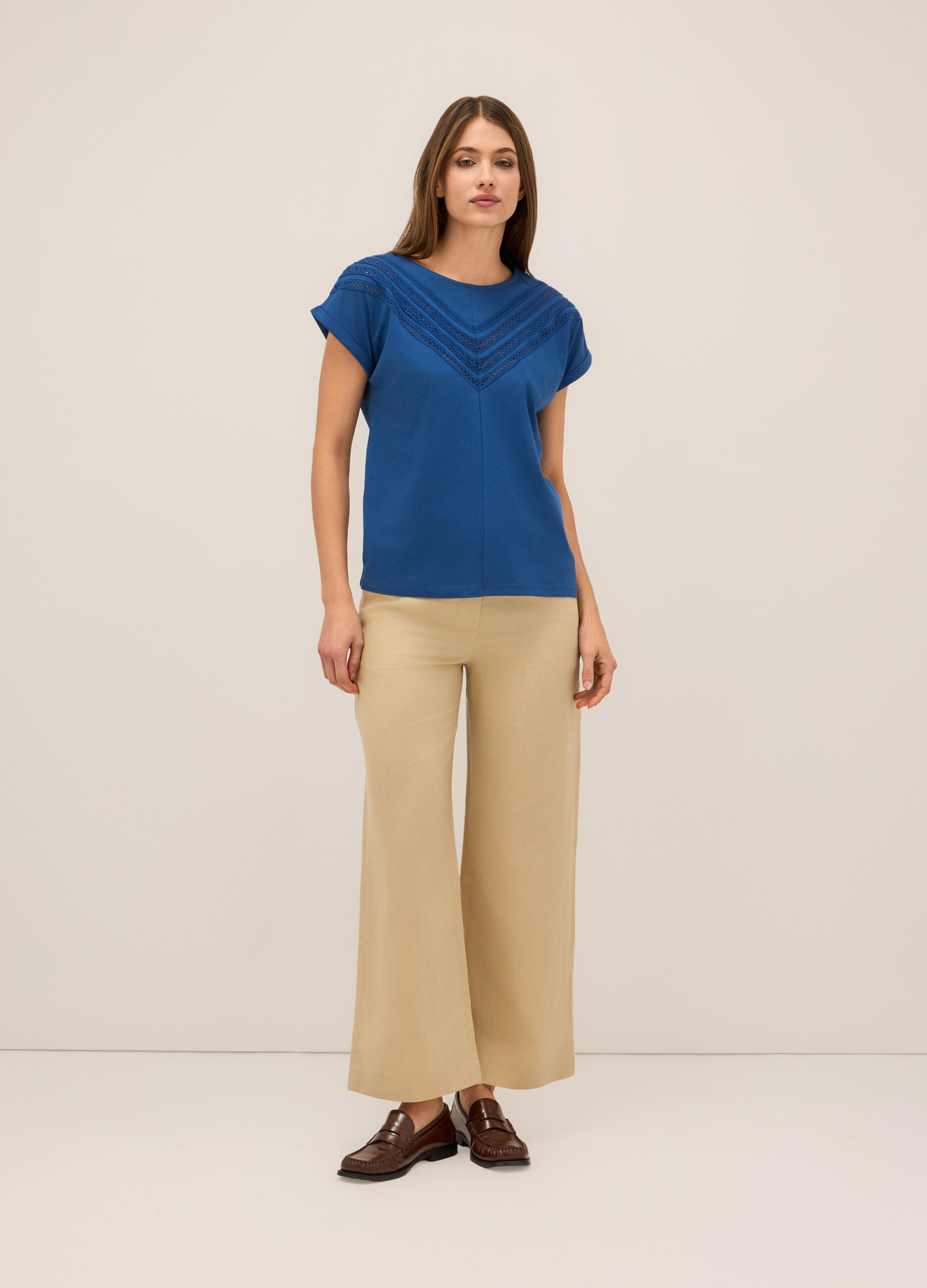 Pantaloni palazzo misto lino donna_0