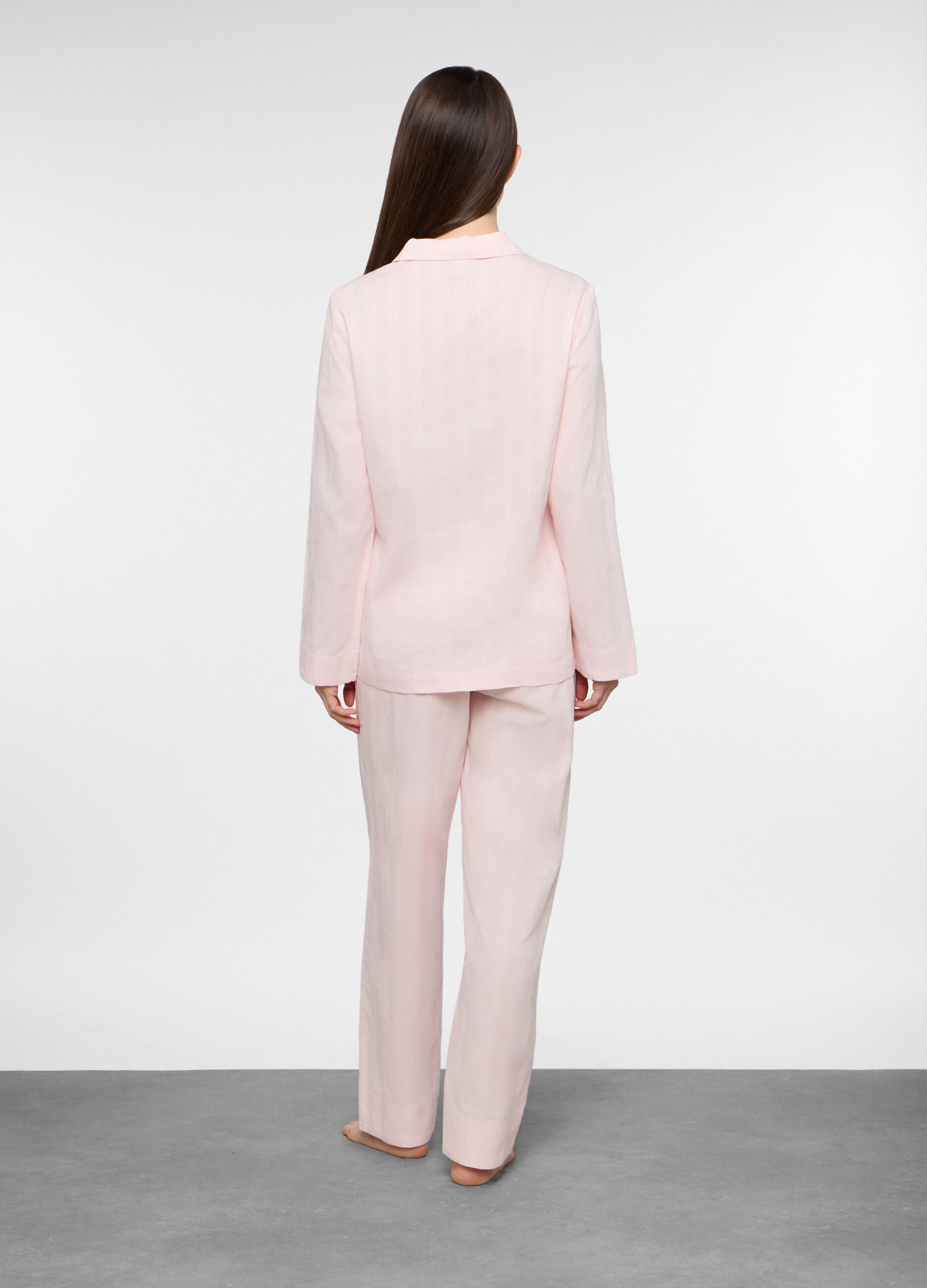 Set pigiama lungo in jersey di puro cotone donna_1