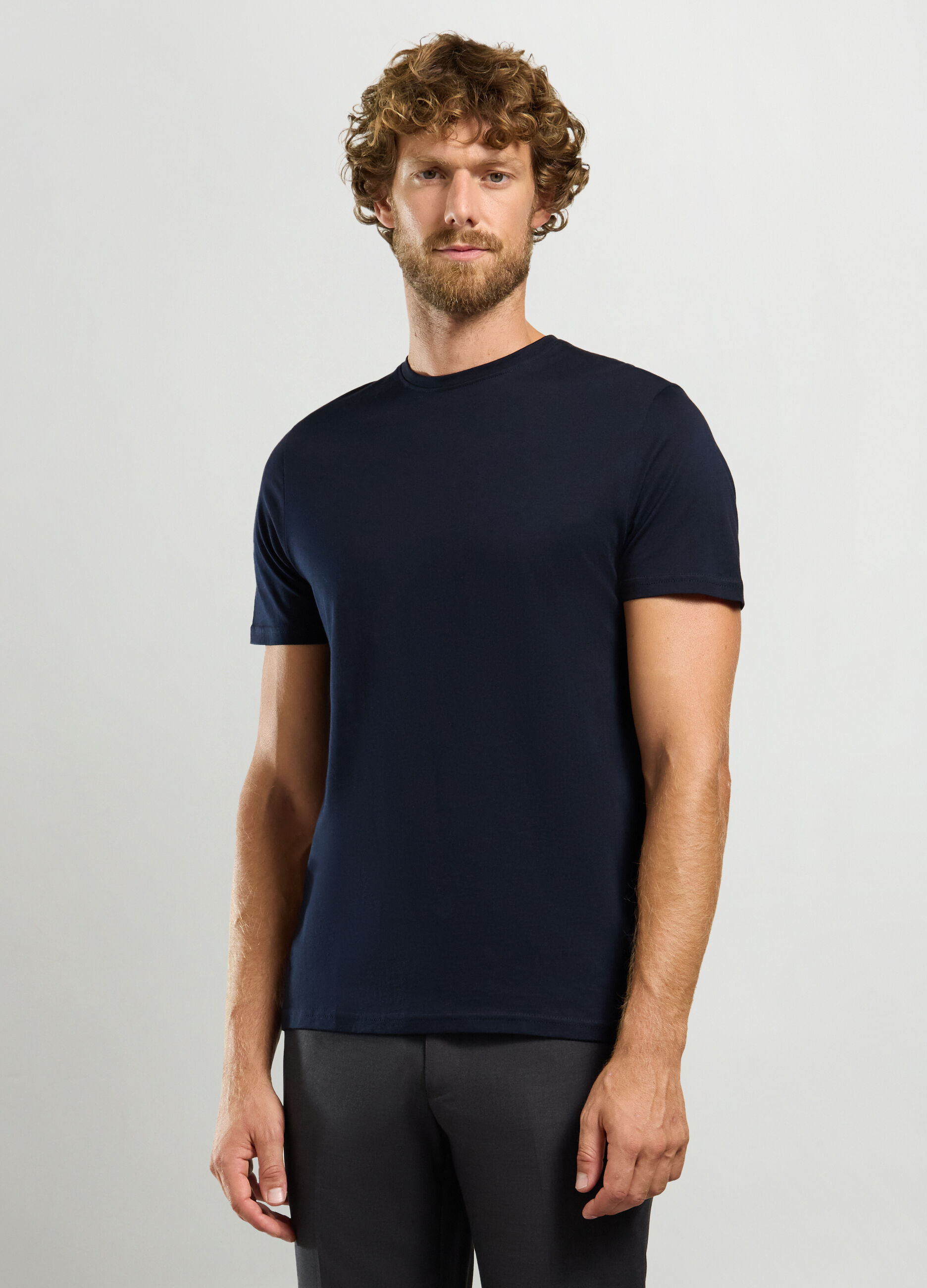 T-shirt girocollo in puro cotone uomo_0