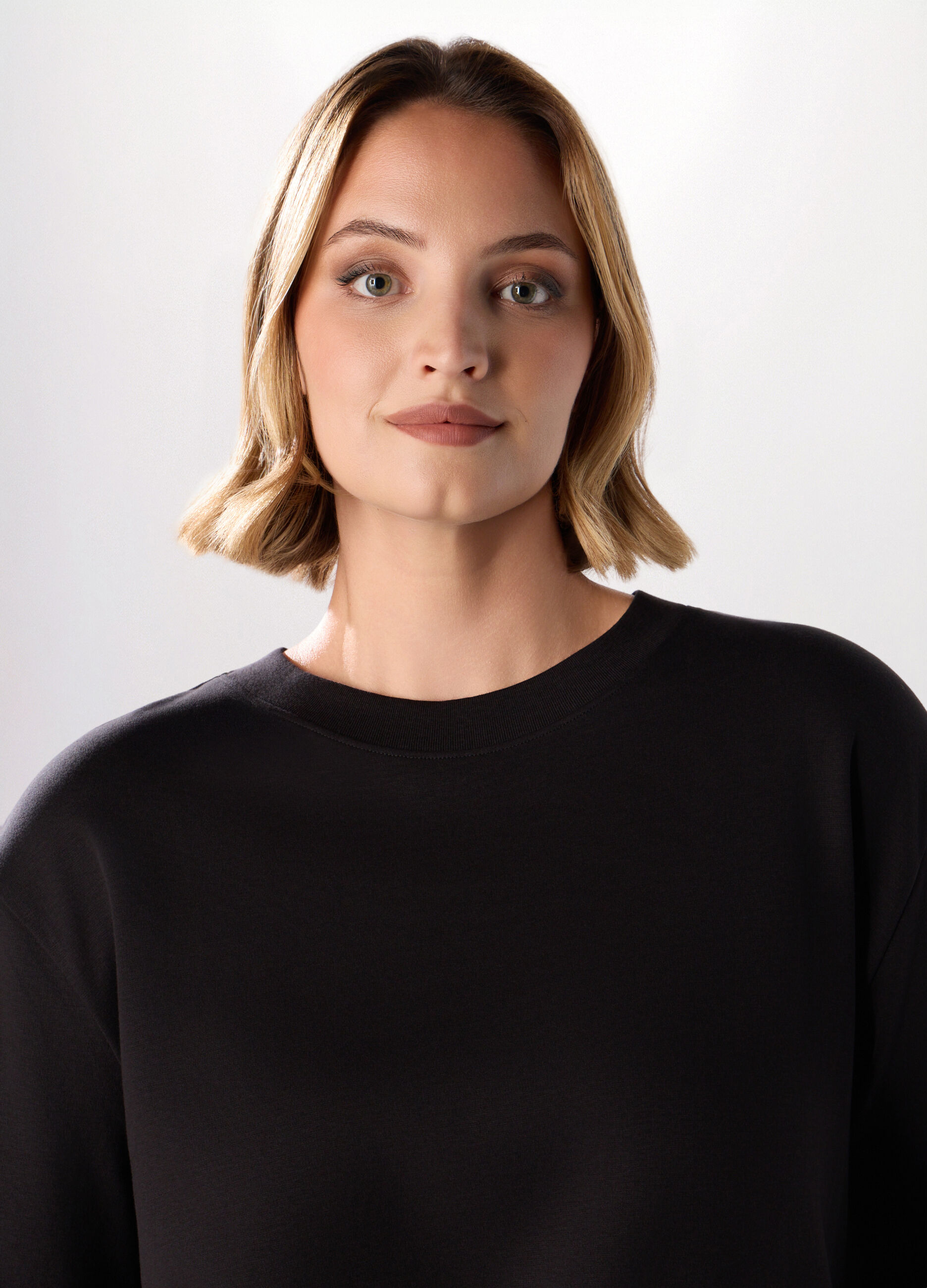 T-shirt in interlock di cotone stretch donna_2