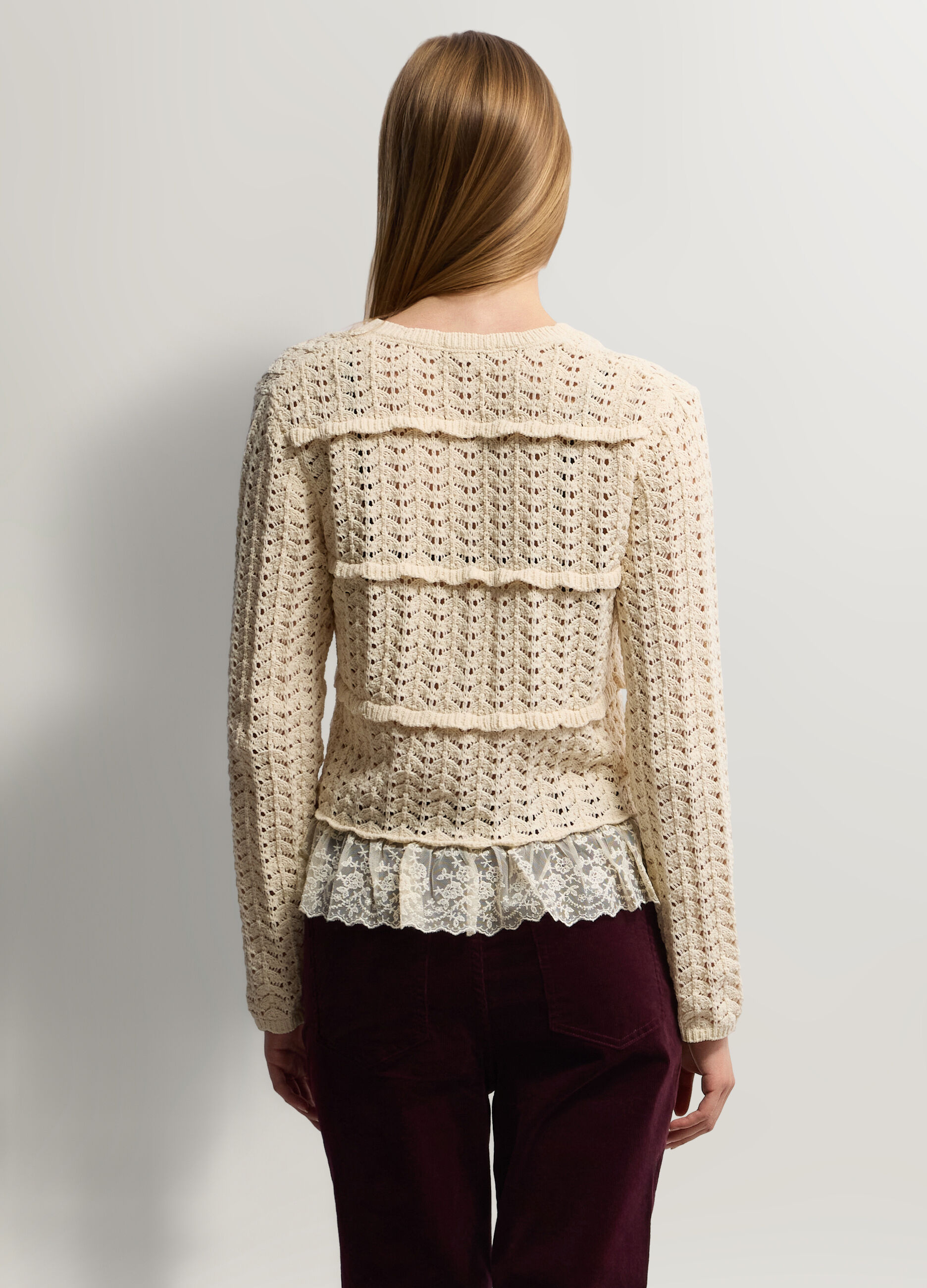 Cardigan girocollo operato donna_1