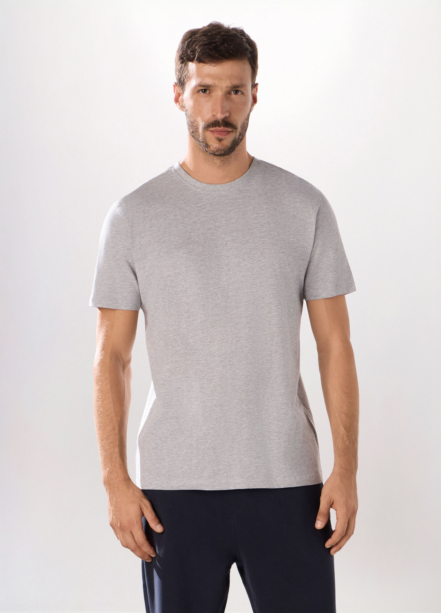 T-shirt girocollo slim fit in cotone uomo_0
