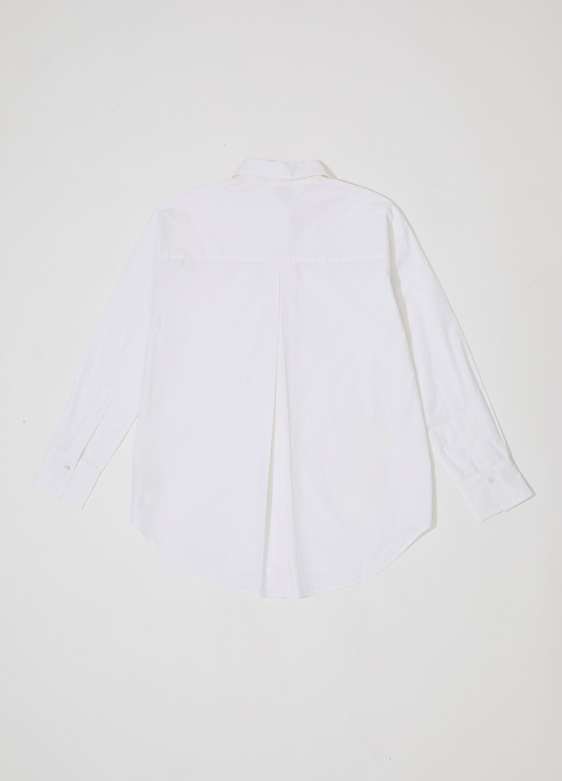 Camicia in popeline di puro cotone a maniche lunghe donna_5