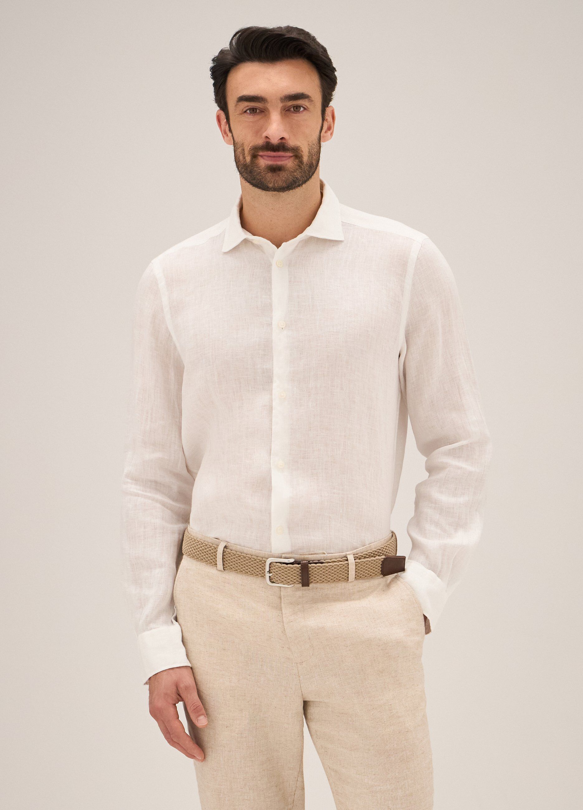 Camicia in puro lino Rumford uomo_0