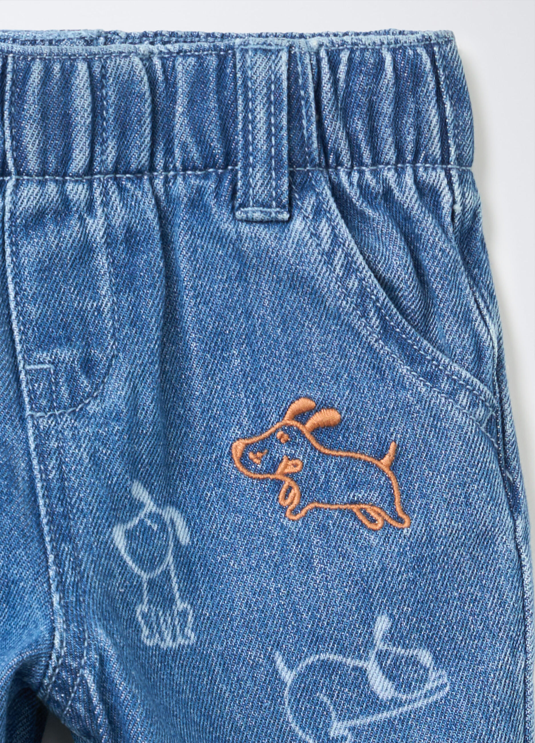 Jogger in denim di cotone misto viscosa Fit Relaxed bimbo_2