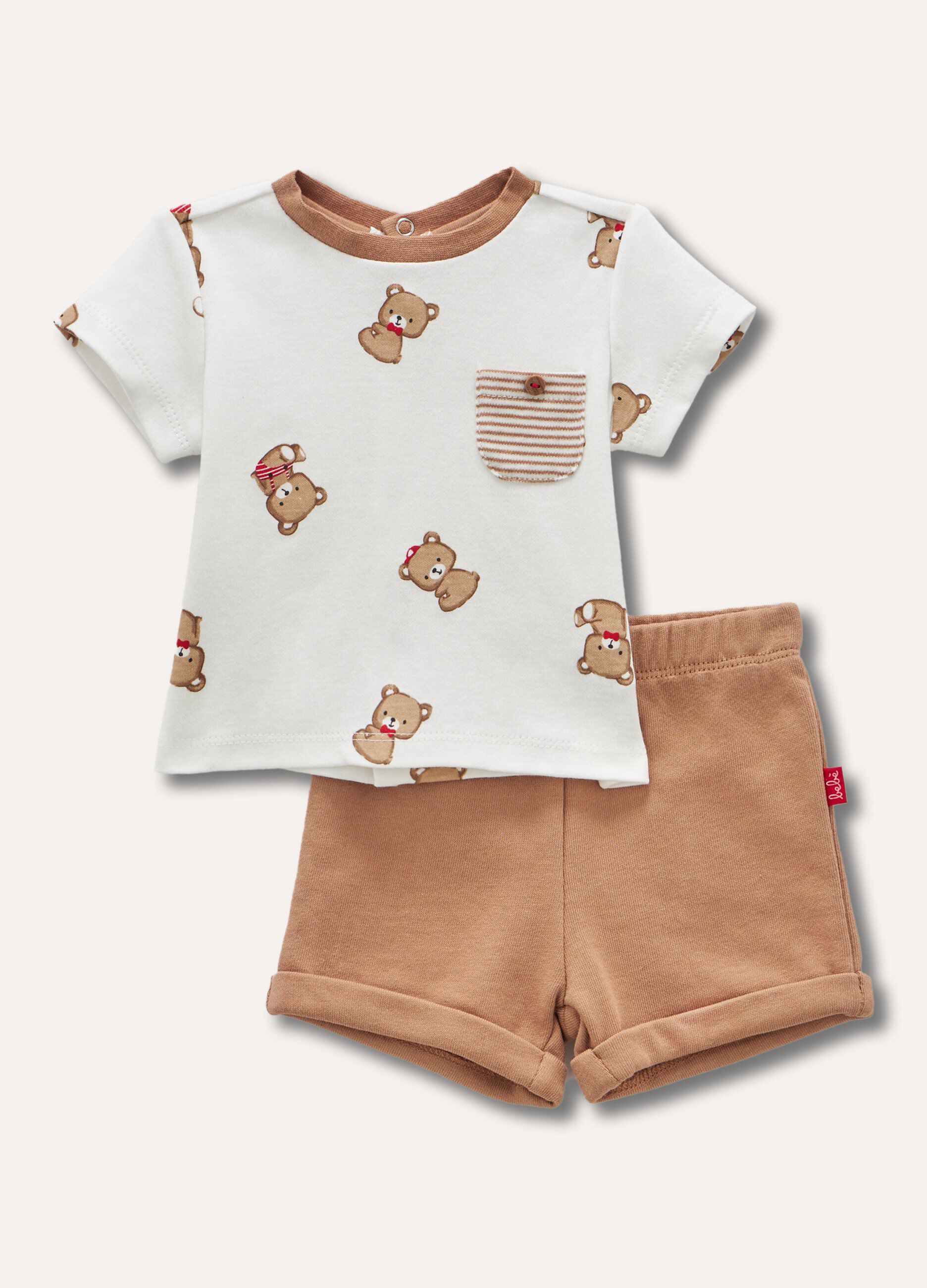 Set t-shirt + shorts in puro cotone neonato