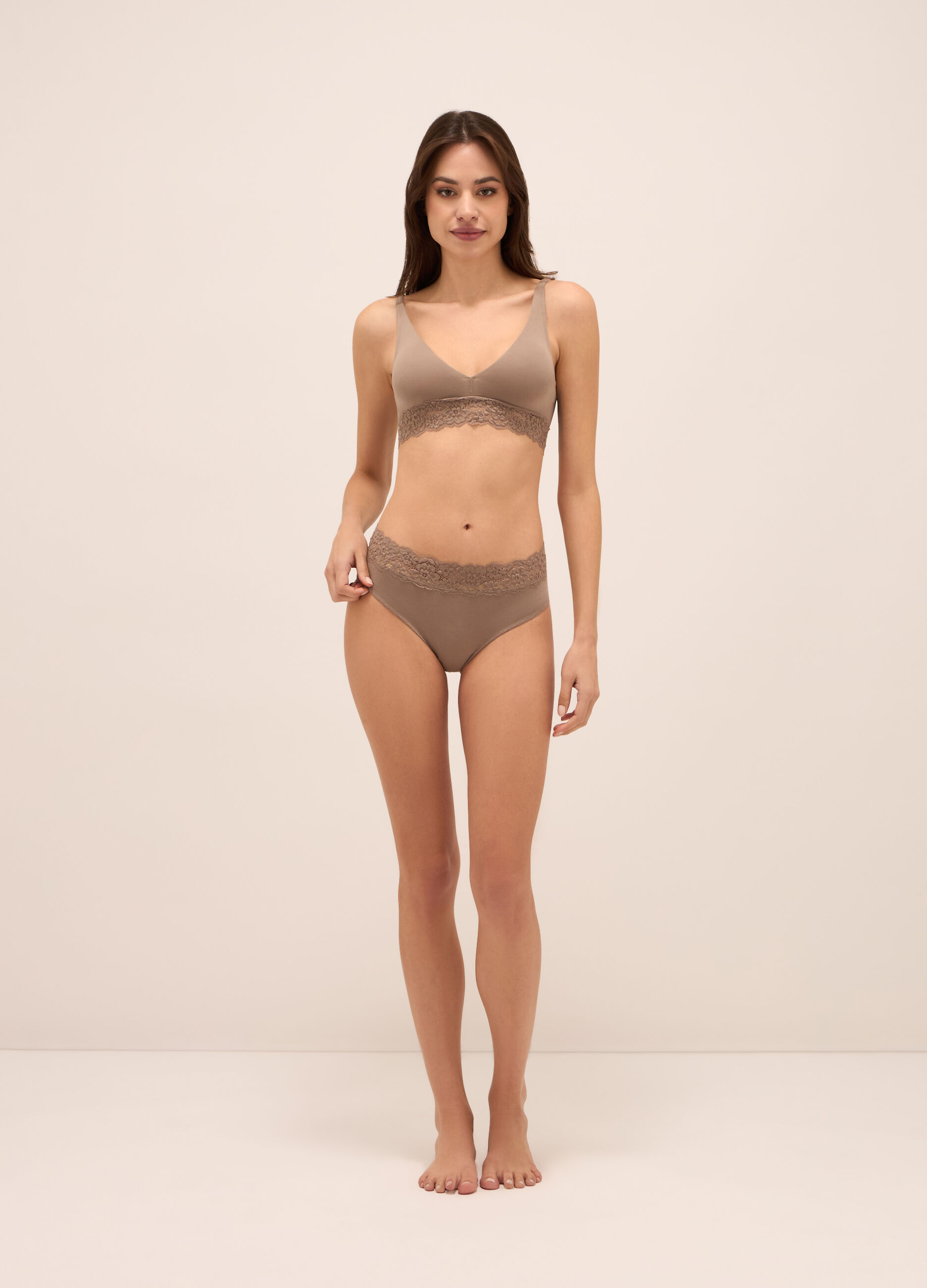 Reggiseno a triangolo in cotone stretch donna_0