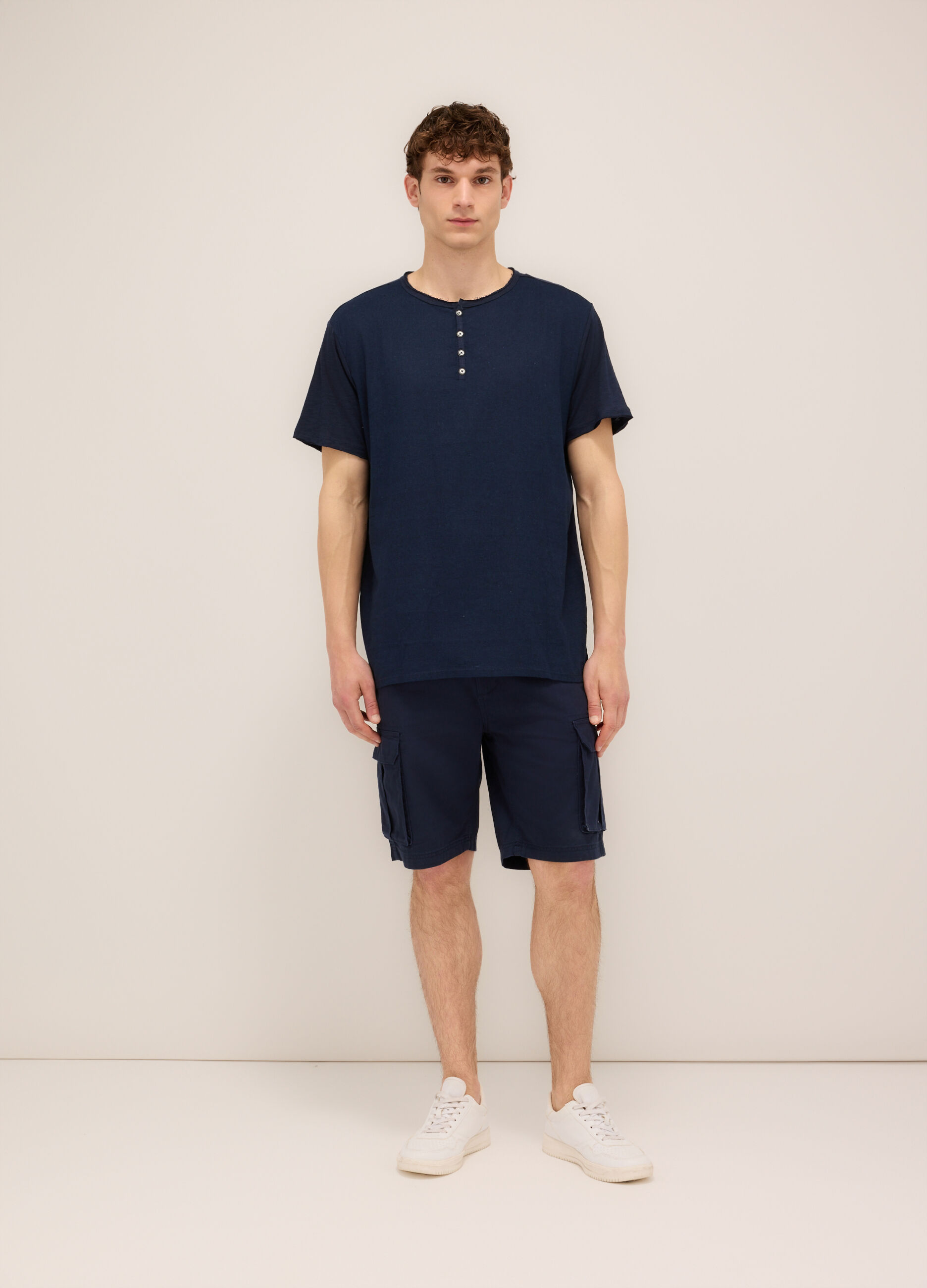 Bermuda in puro twill di cotone uomo_0