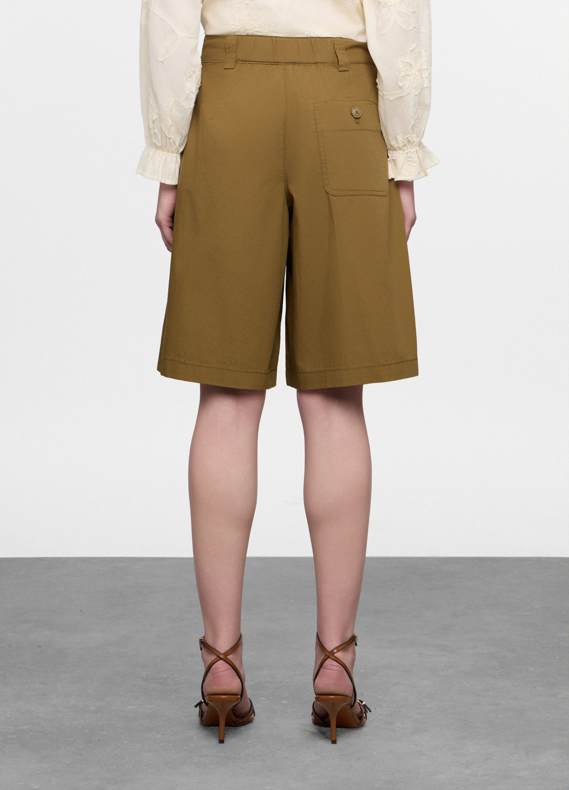 Bermuda regular fit in popeline di puro cotone donna_1