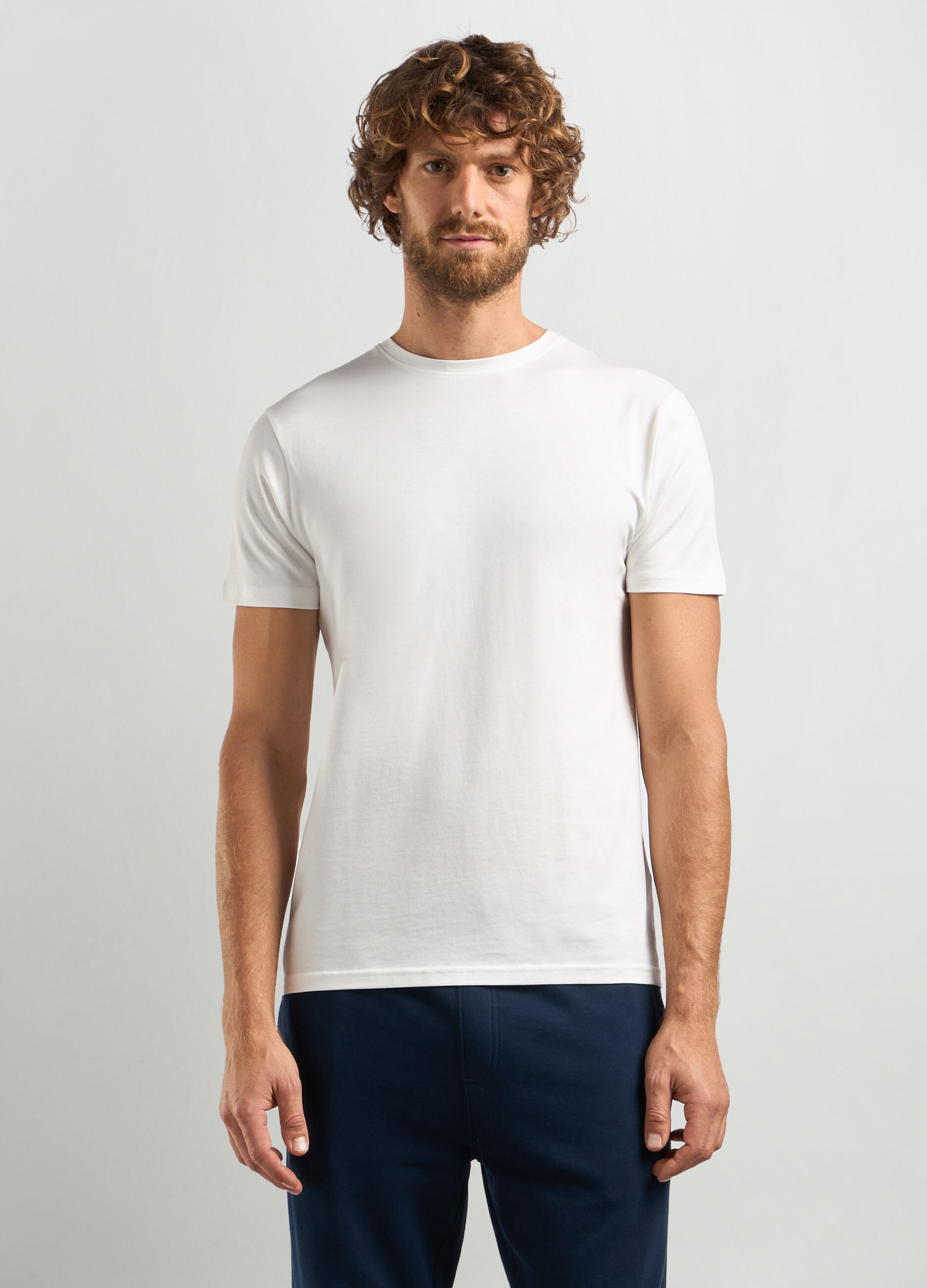 T-shirt girocollo in puro cotone uomo_0