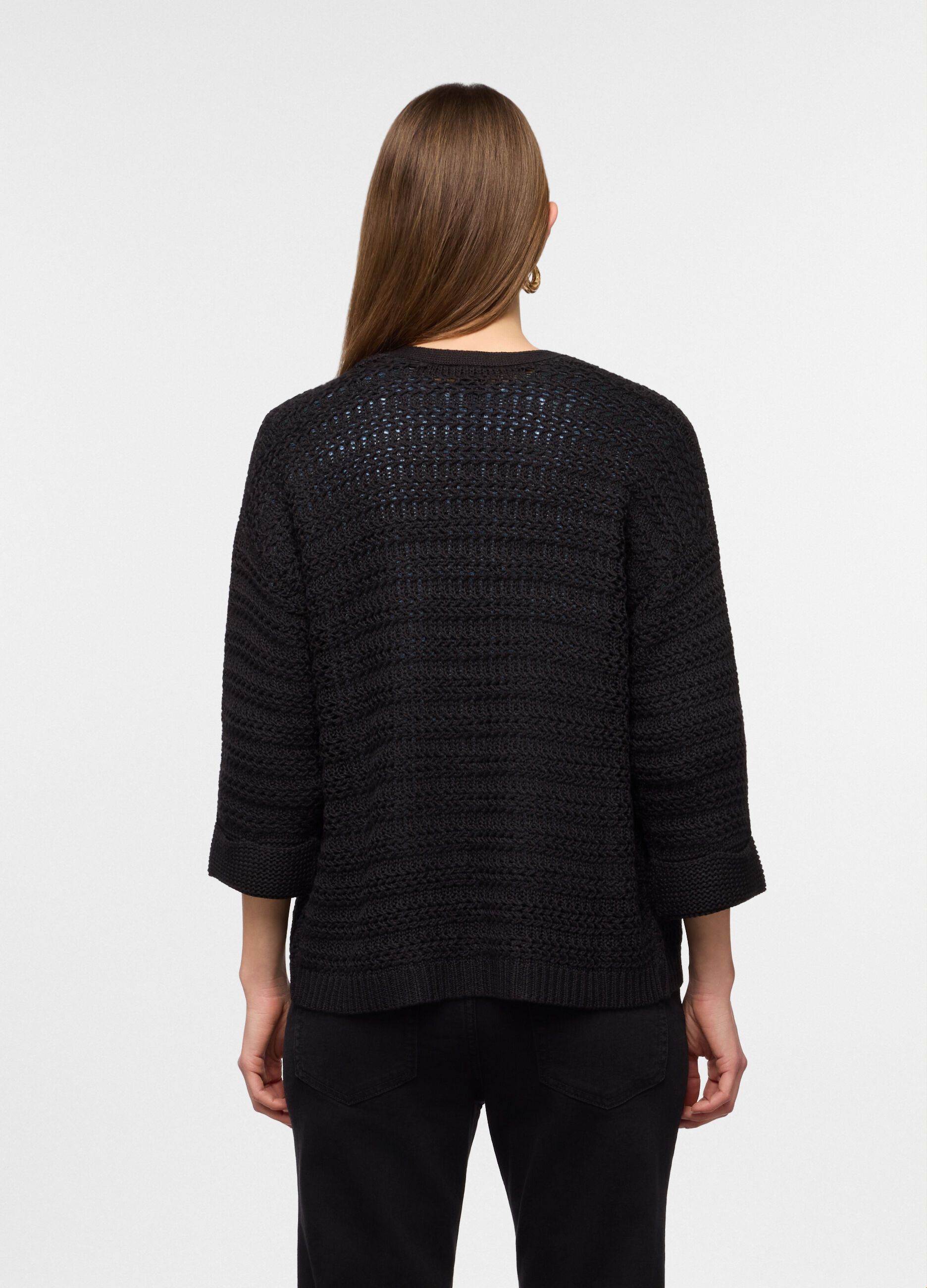 Cardigan aperto jaquard donna_1