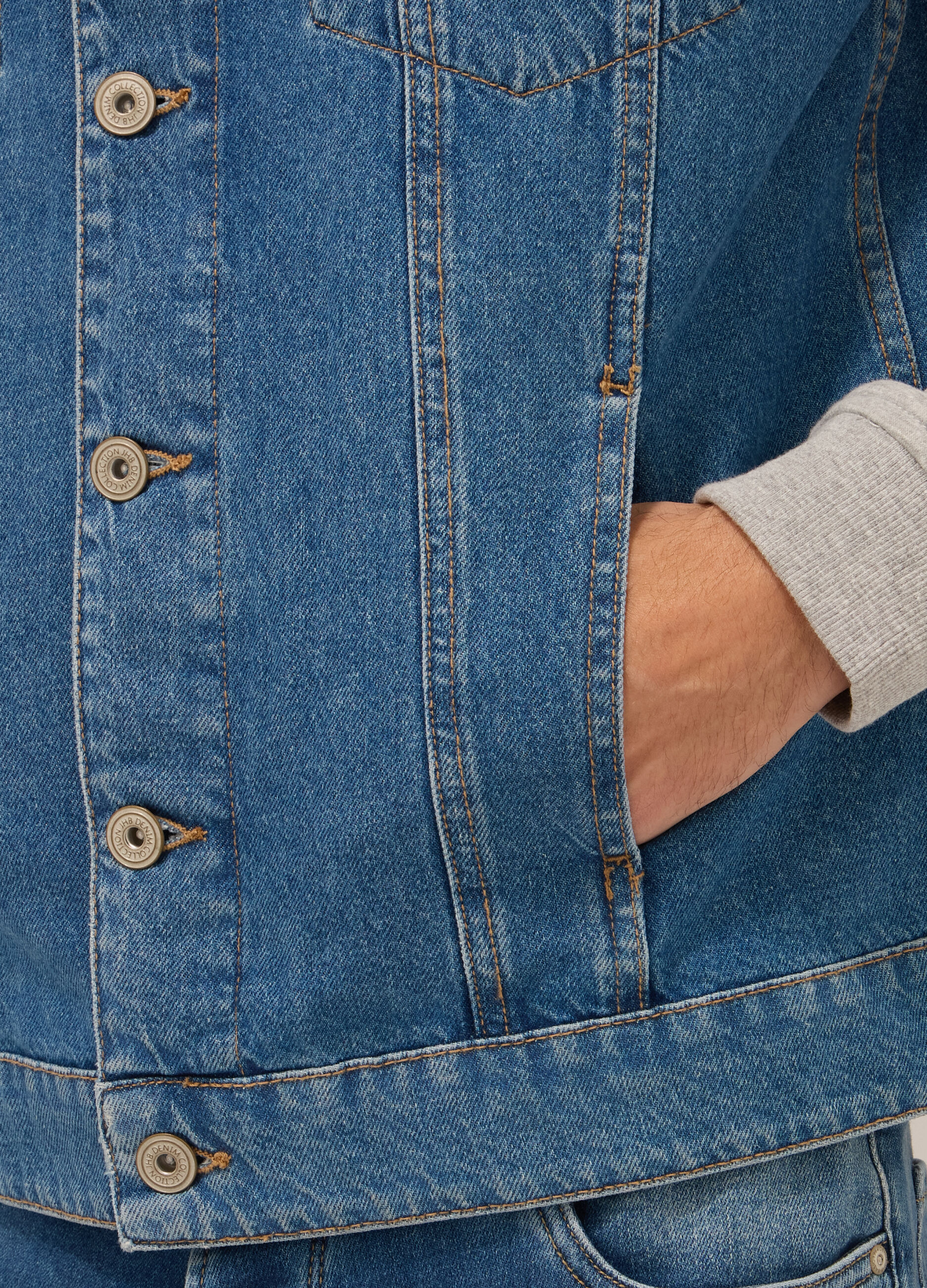 Giacca sportiva in denim di cotone uomo