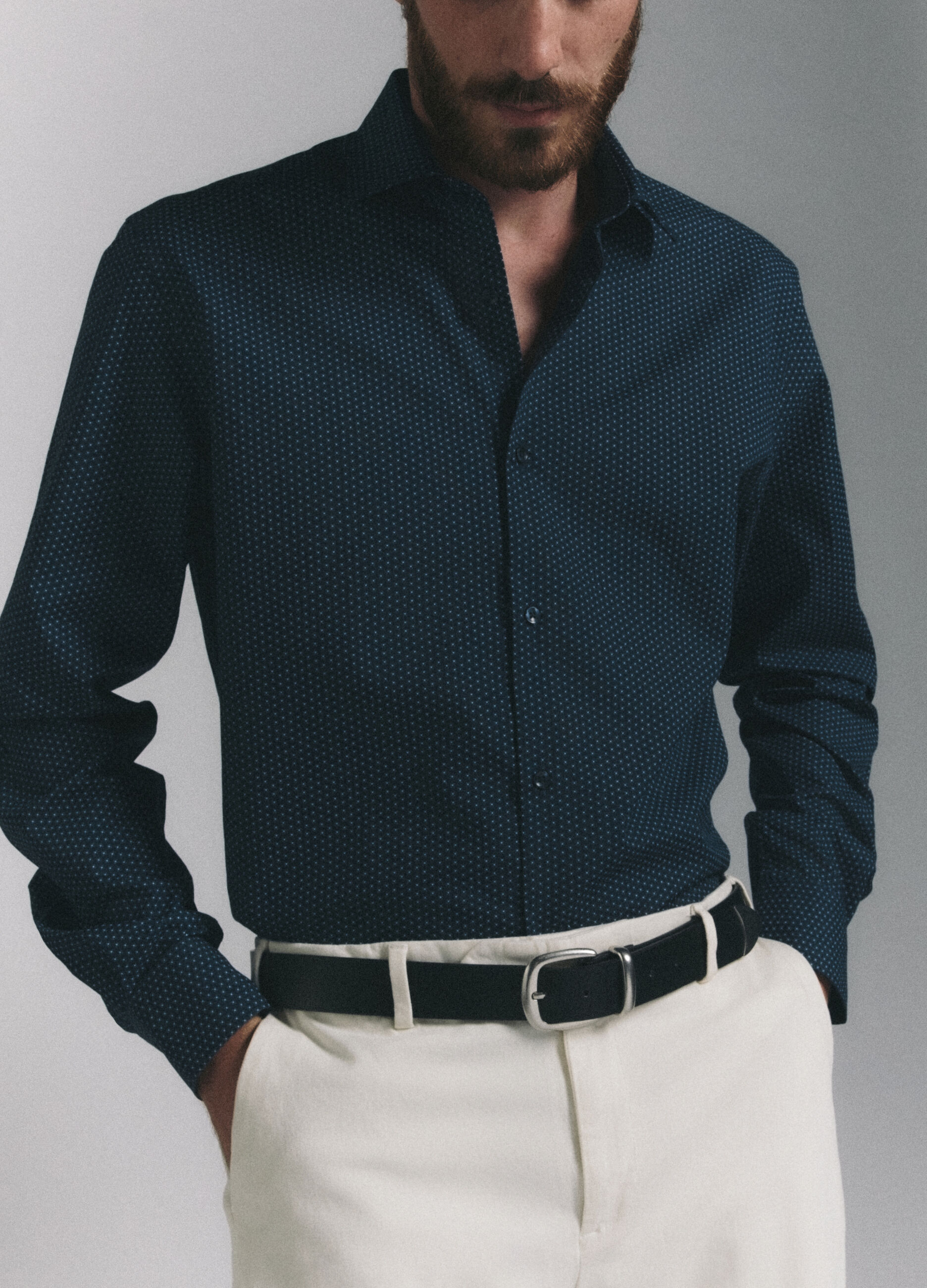 Camicia regular fit a fantasia uomo_4