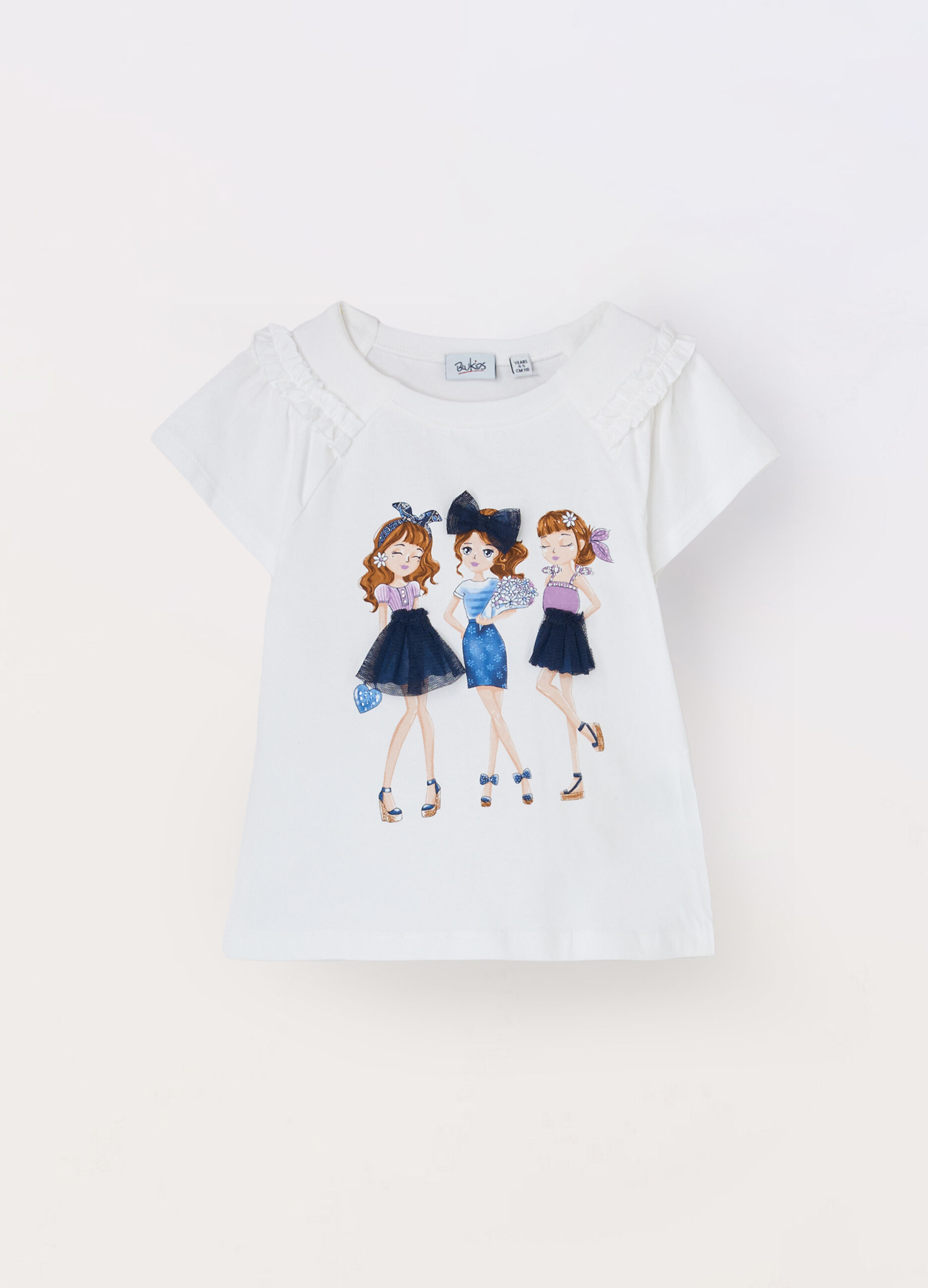 T-shirt in jersey di cotone stretch bambina_0