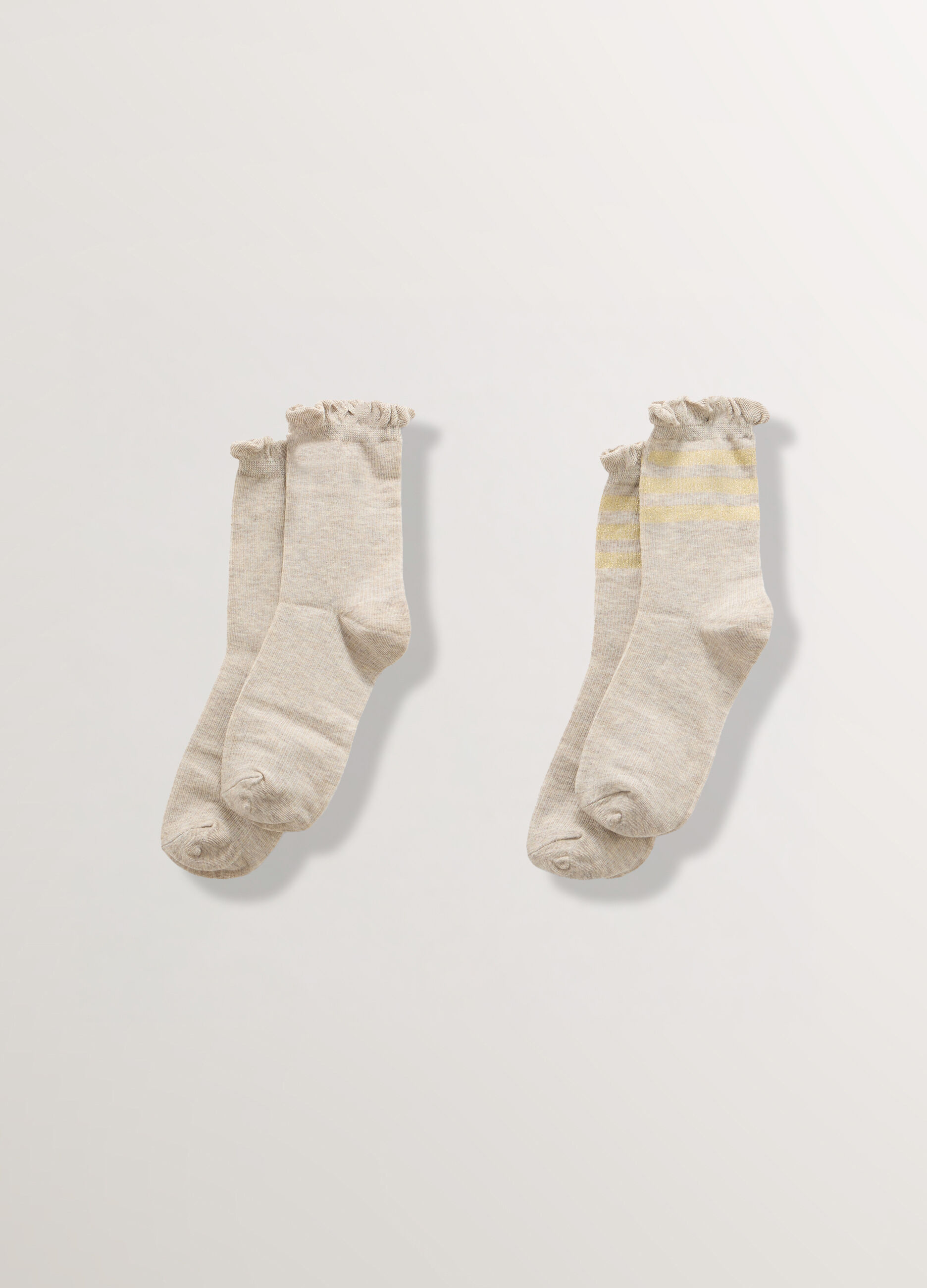 Pack 2 calze in costina misto cotone stretch _0