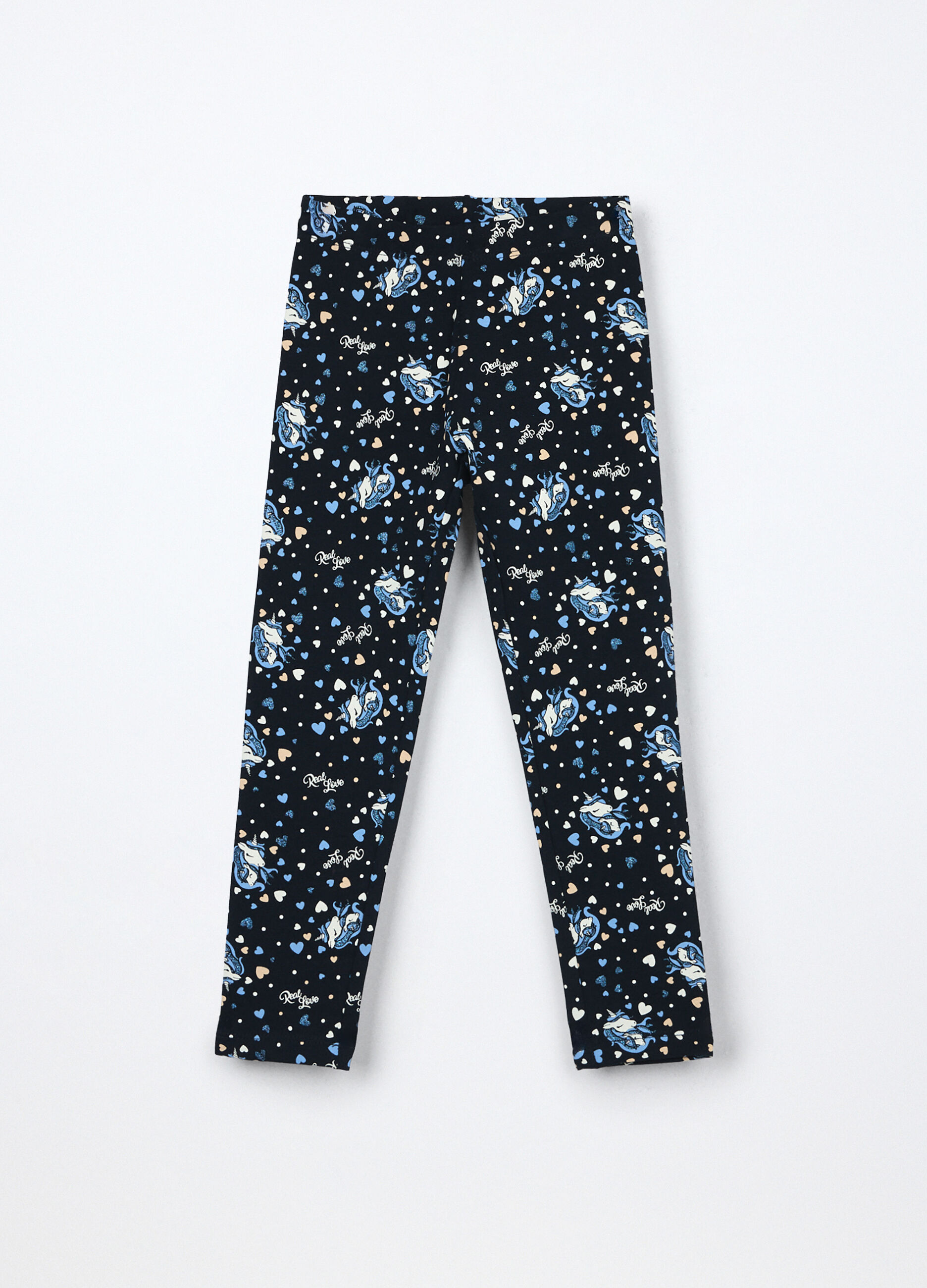 Leggings in french terry di cotone stretch bambina_0