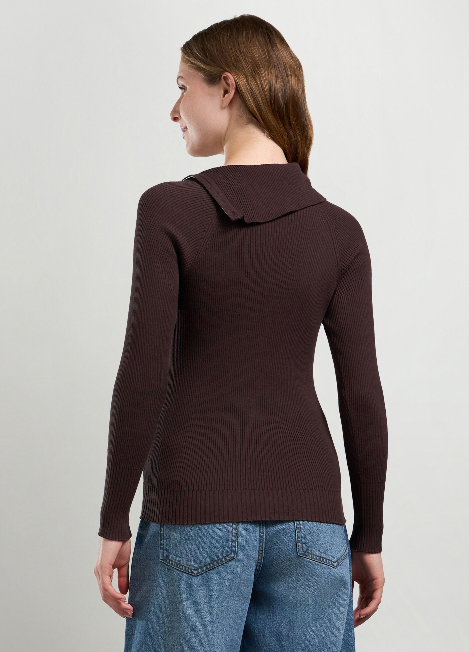 T-shirt in costina di misto cotone donna_1