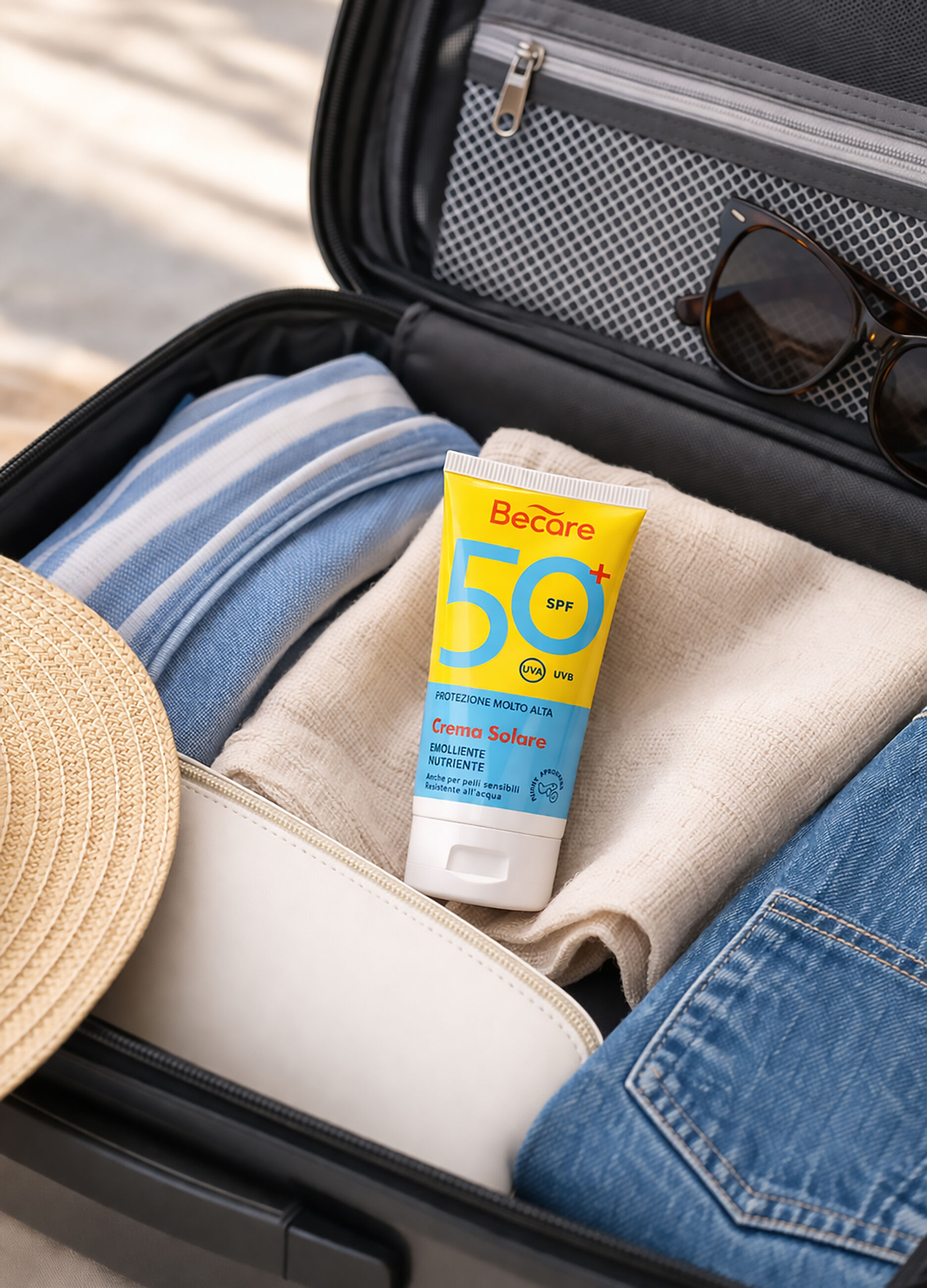 Crema solare SPF 50+ per il corpo, idratante e a rapido assorbimento. Fragranza fresca e fiorita._1