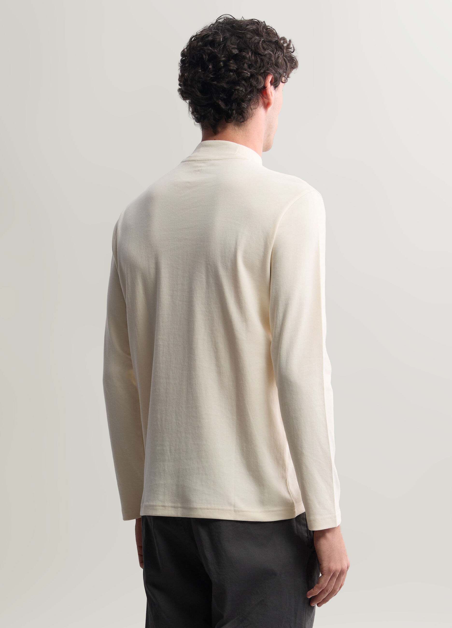 Maglia lupetto in interlock di cotone uomo_1