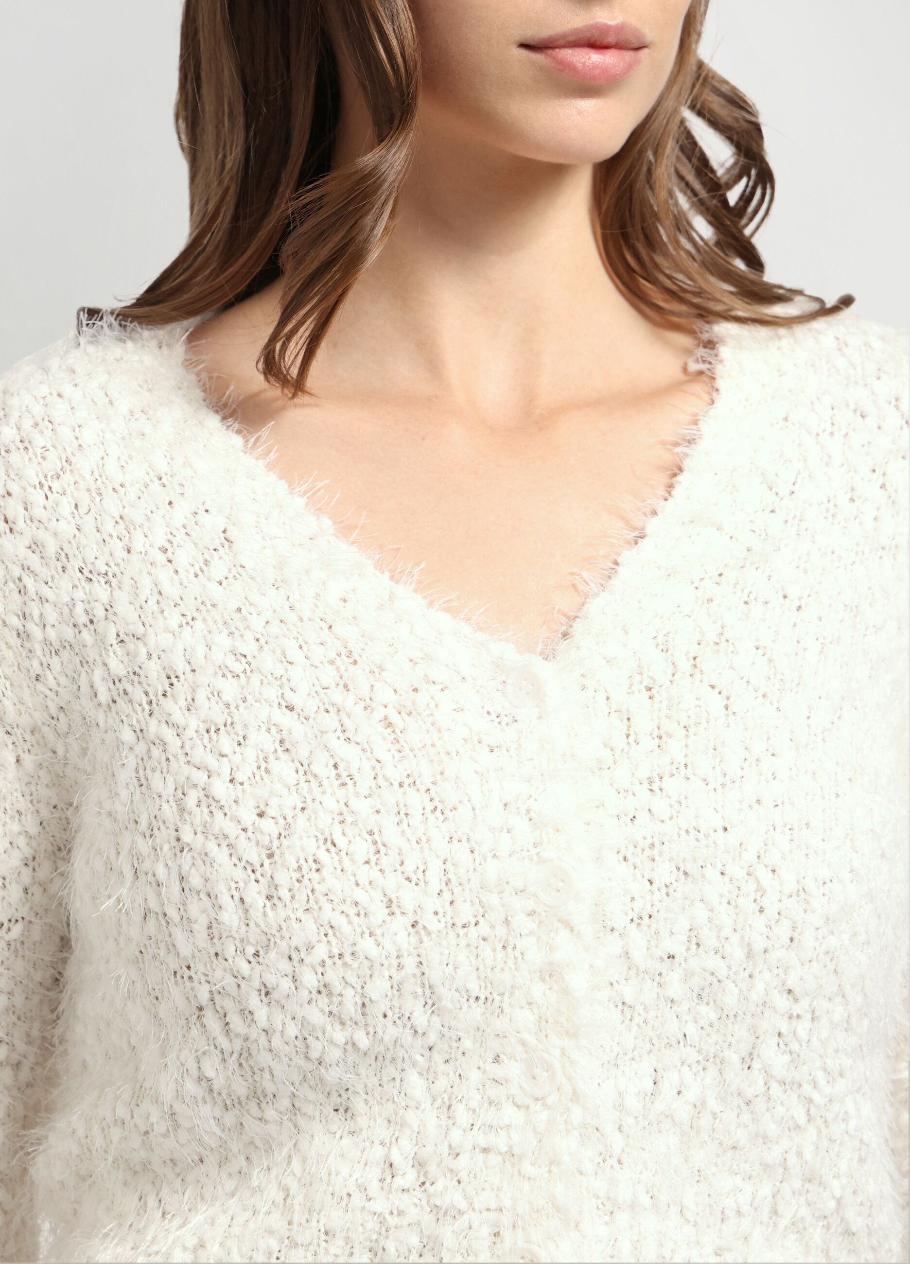 Cardigan cropped tricot donna_2