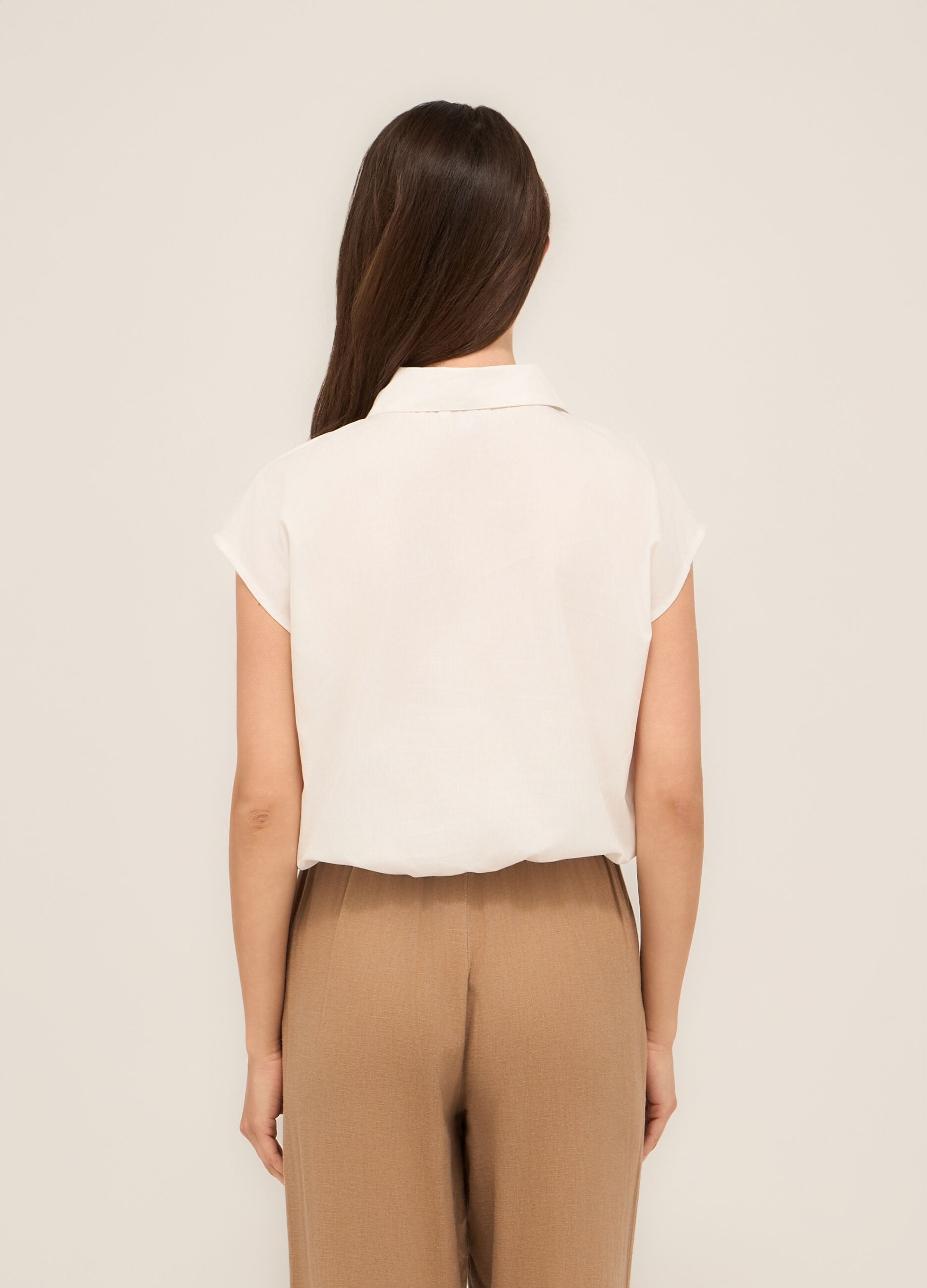 Camicia in popeline di puro cotone donna_1