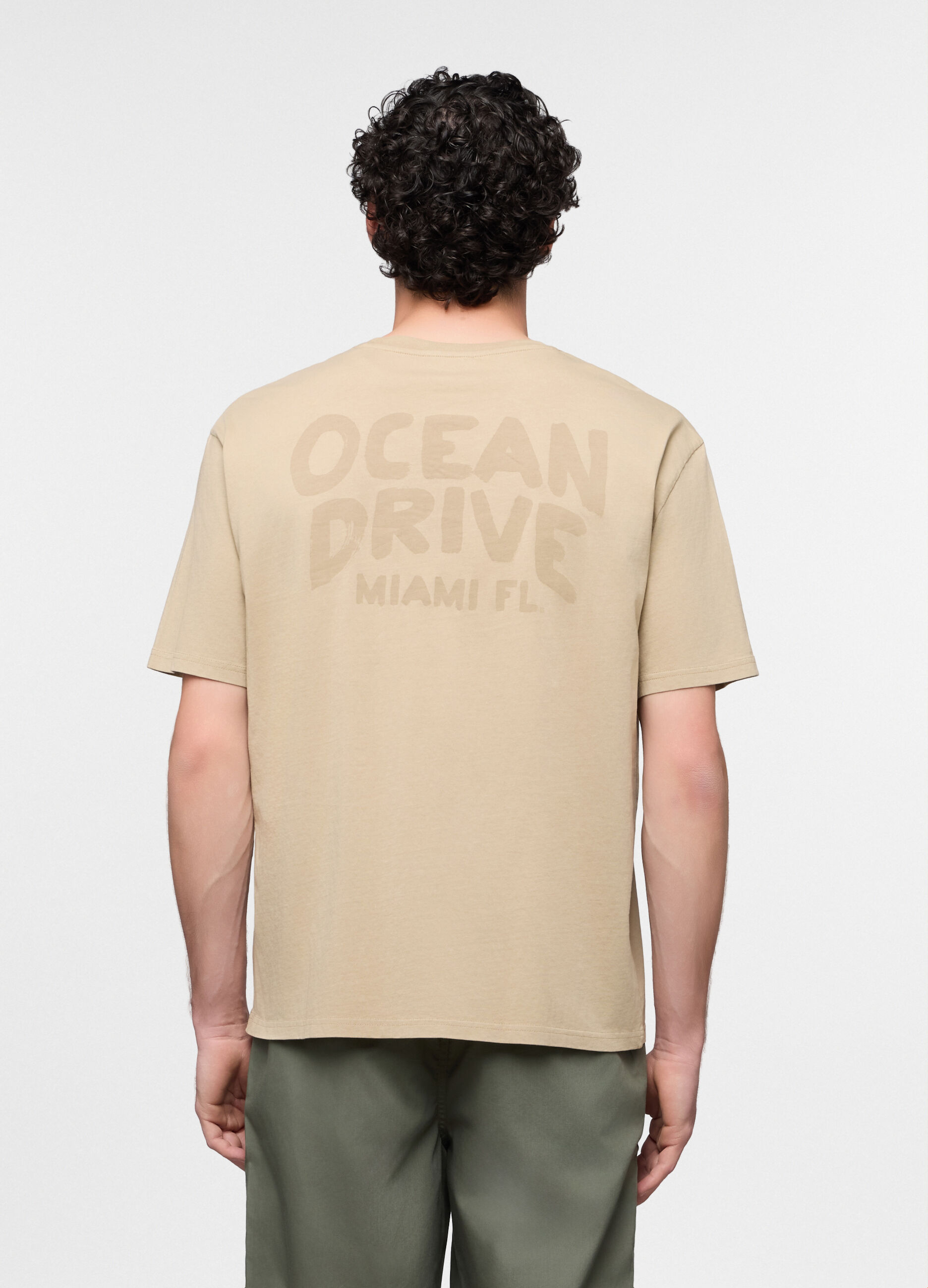 T-shirt girocollo in cotone con stampa uomo_1