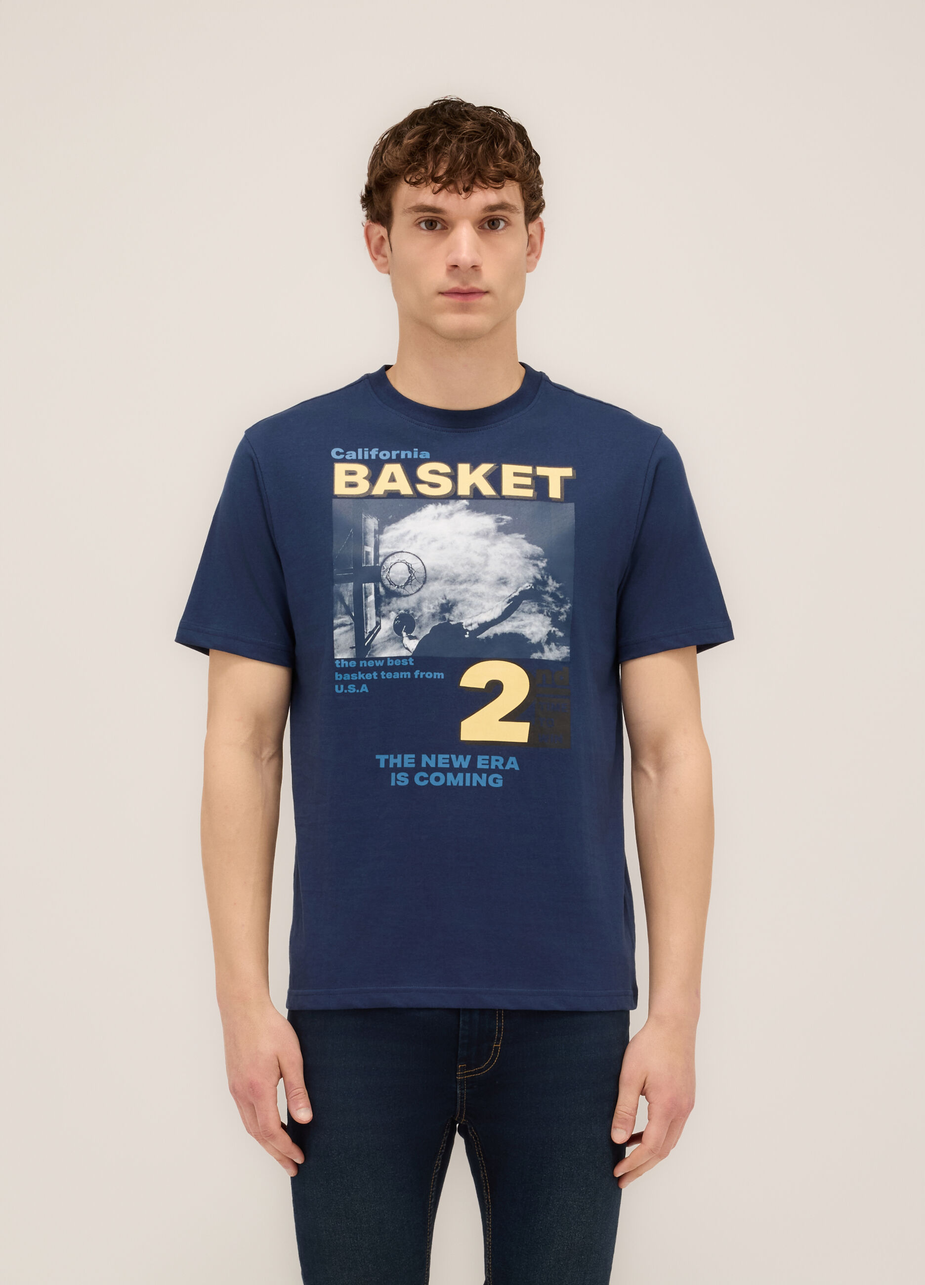 T-shirt girocollo stampa California uomo_0