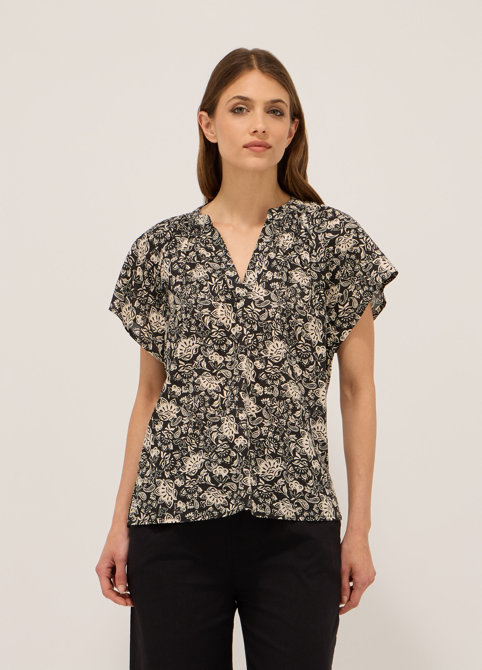 Blusa in puro cotone voile donna_0