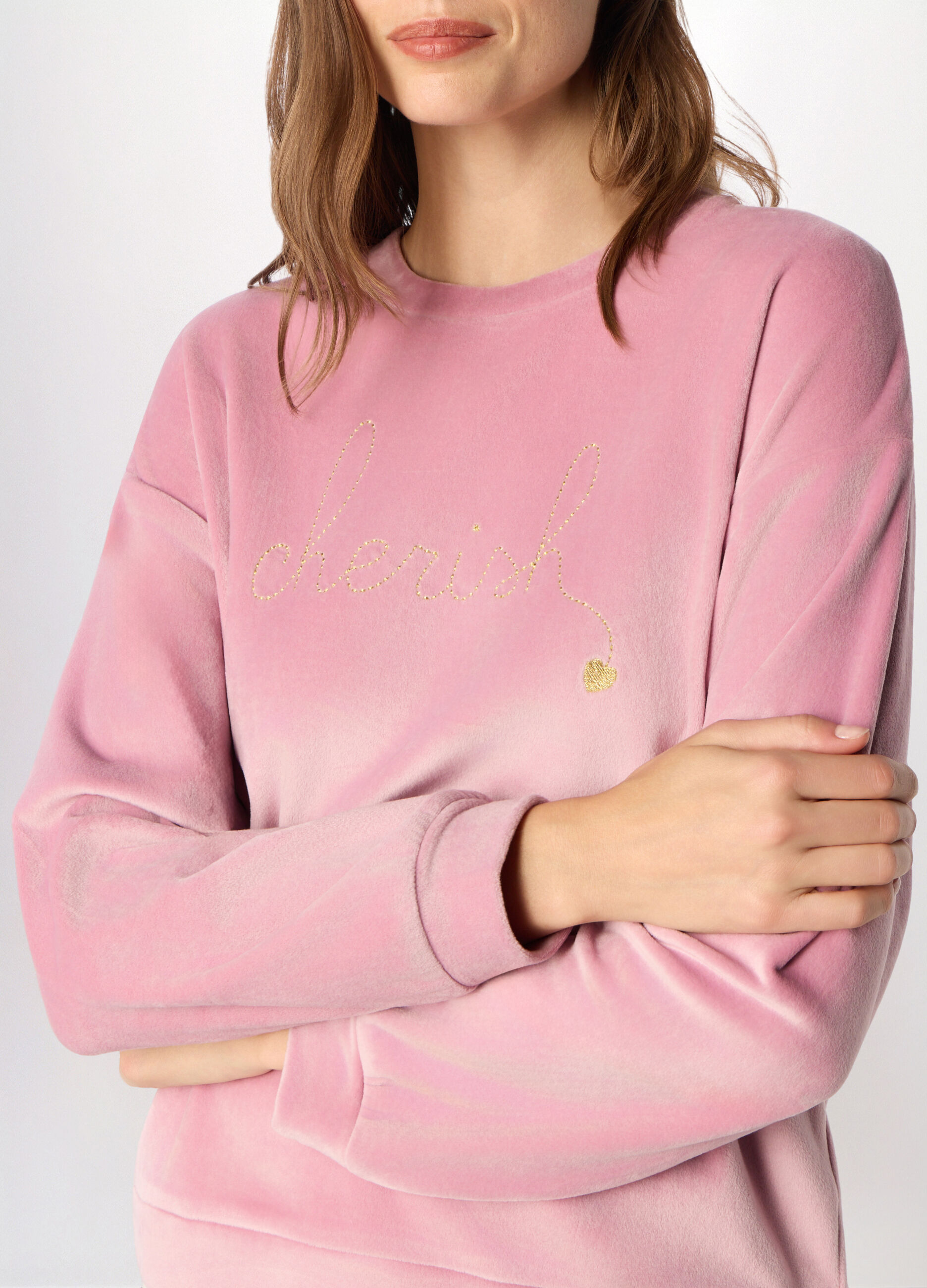 Maglia pigiama velour donna_2