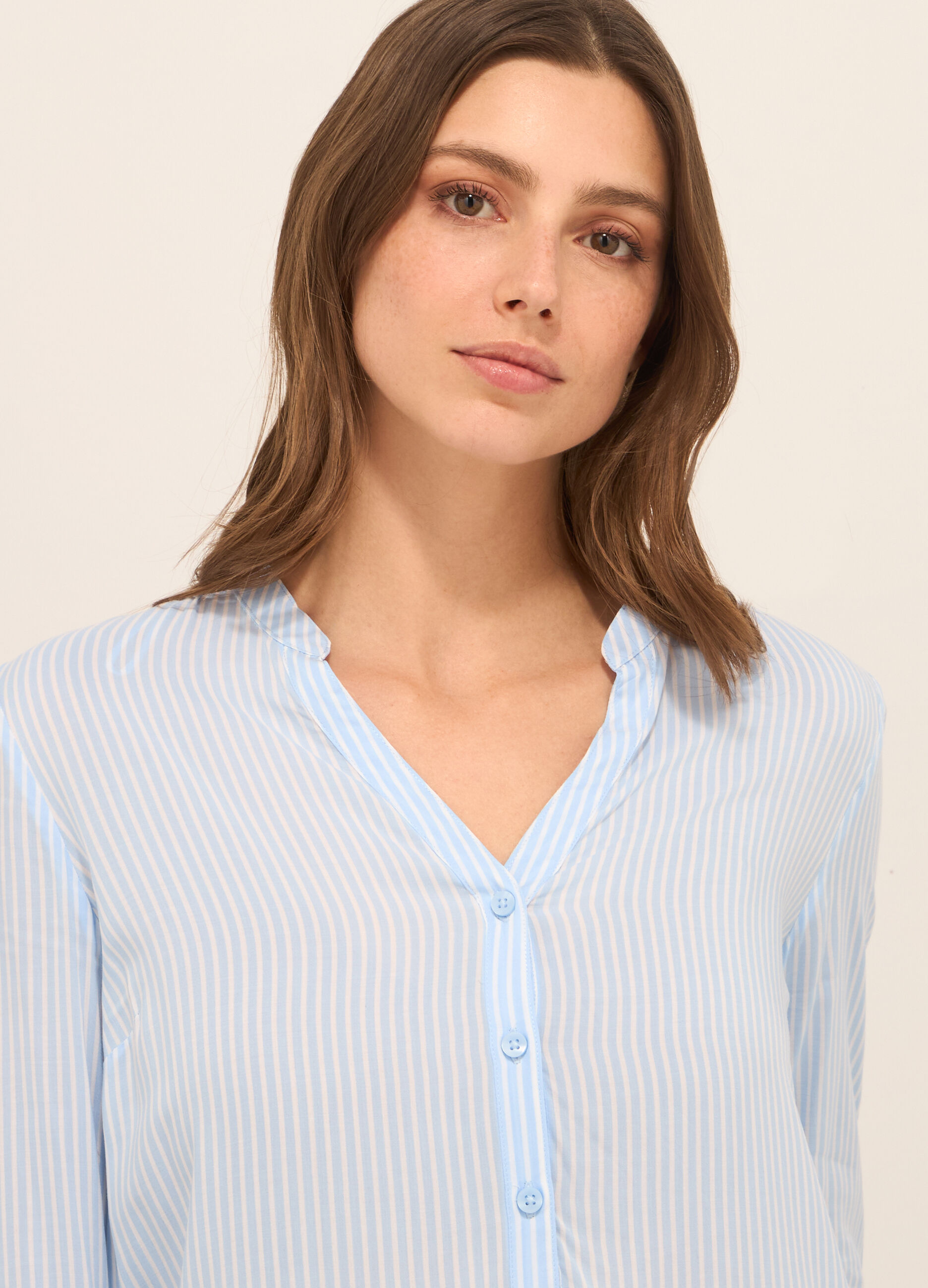 Blusa a righe in pura viscosa donna_2