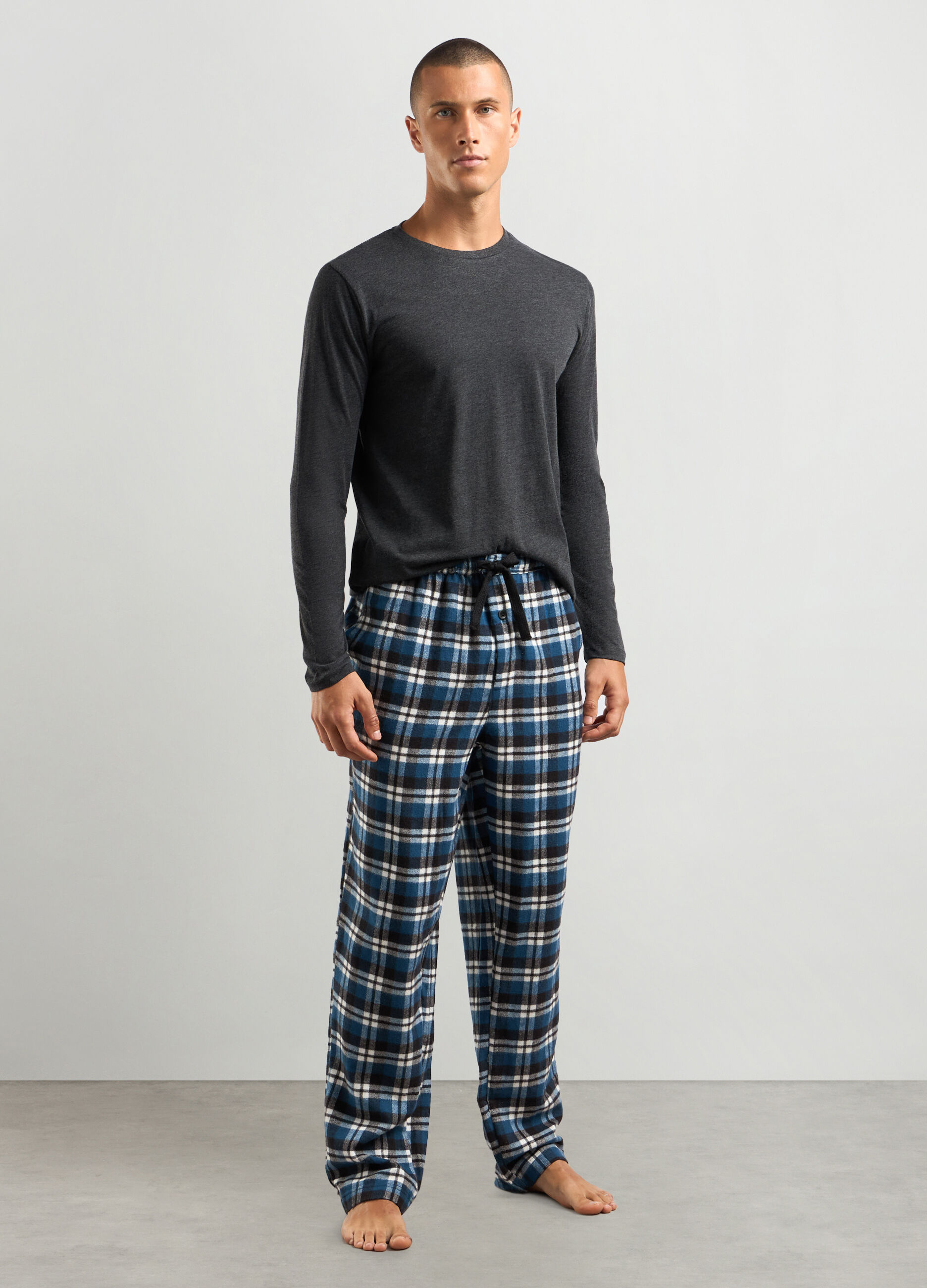 Pantaloni pigiama lunghi in flanella uomo