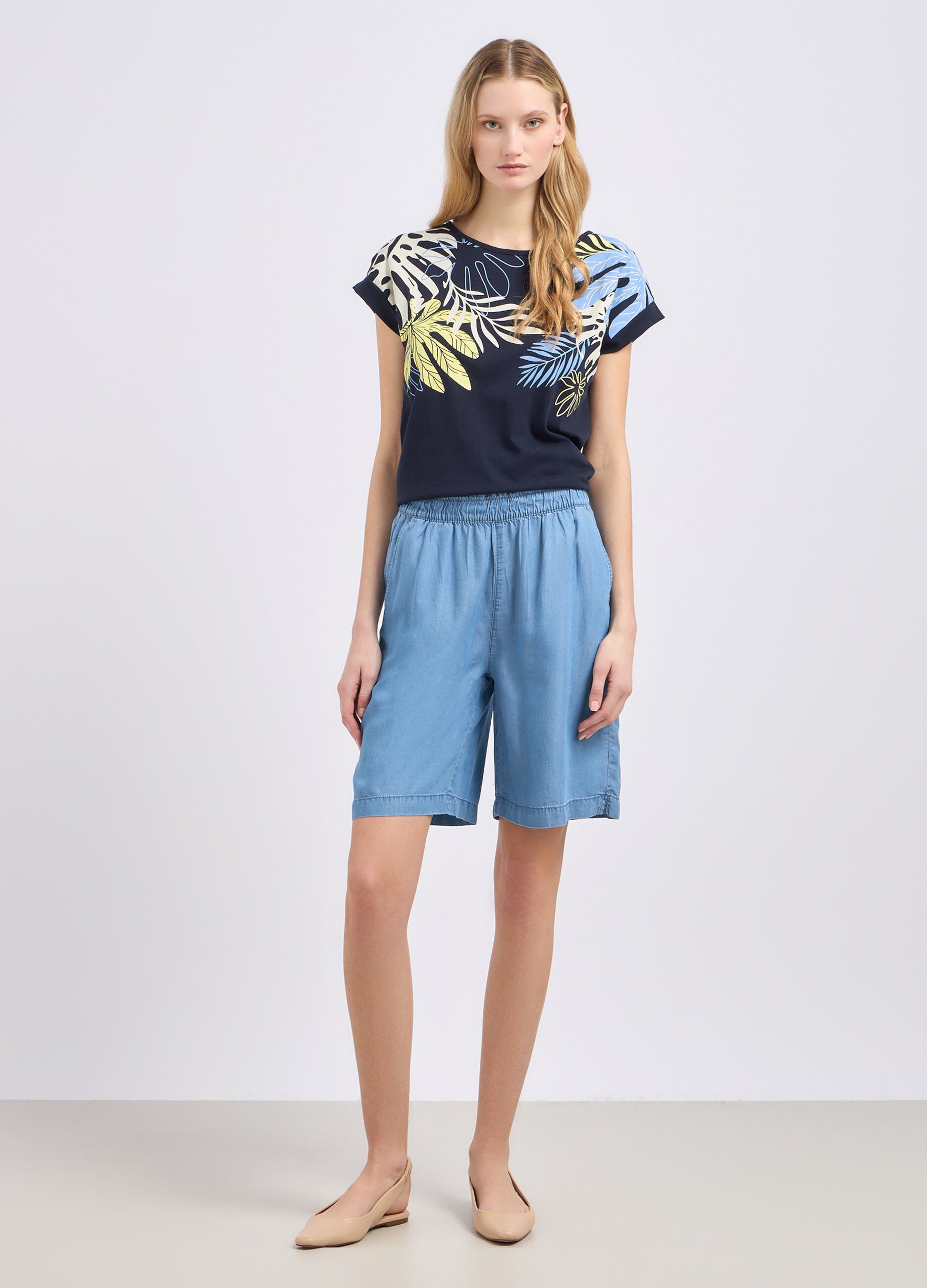 Bermuda in denim di lyocell donna_0