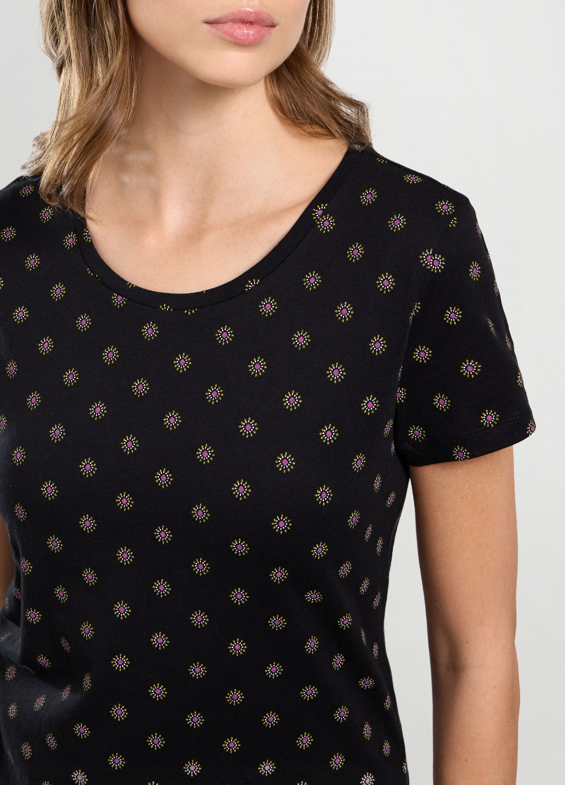 T-shirt in puro cotone con stampa donna_2