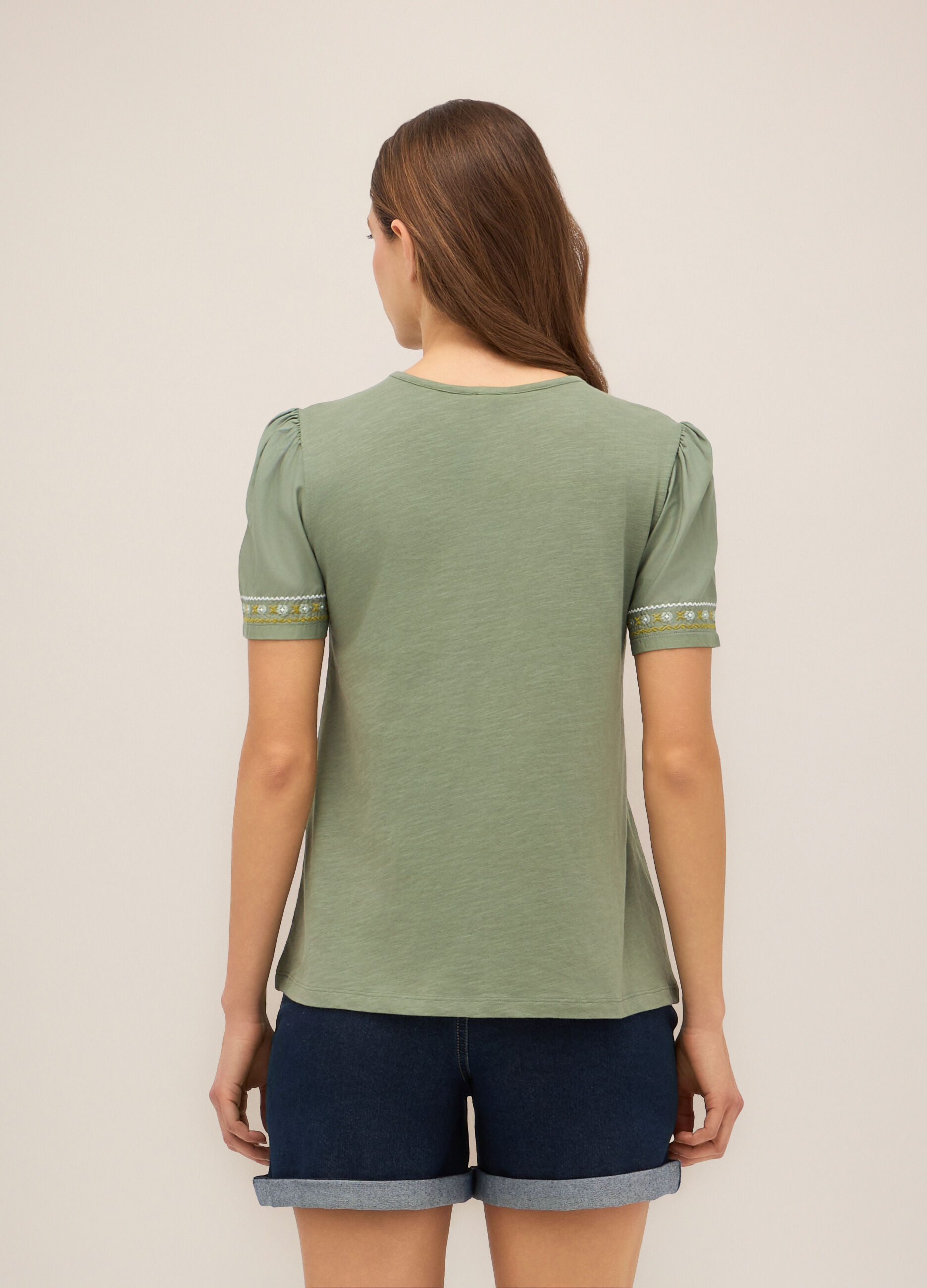 T-shirt in jersey di cotone donna_1