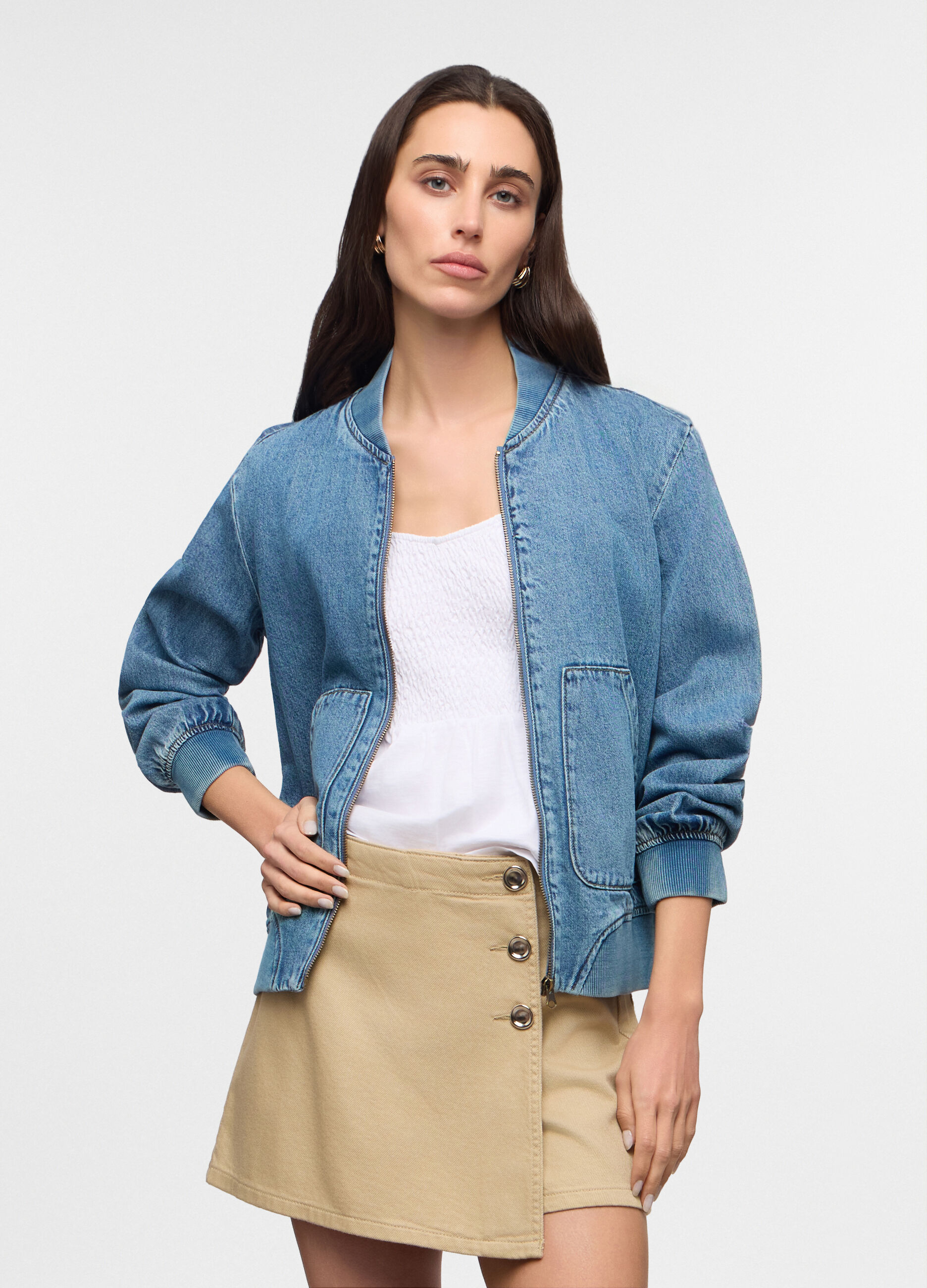 Giacca Bomber fit Regular in misto lyocell donna_0