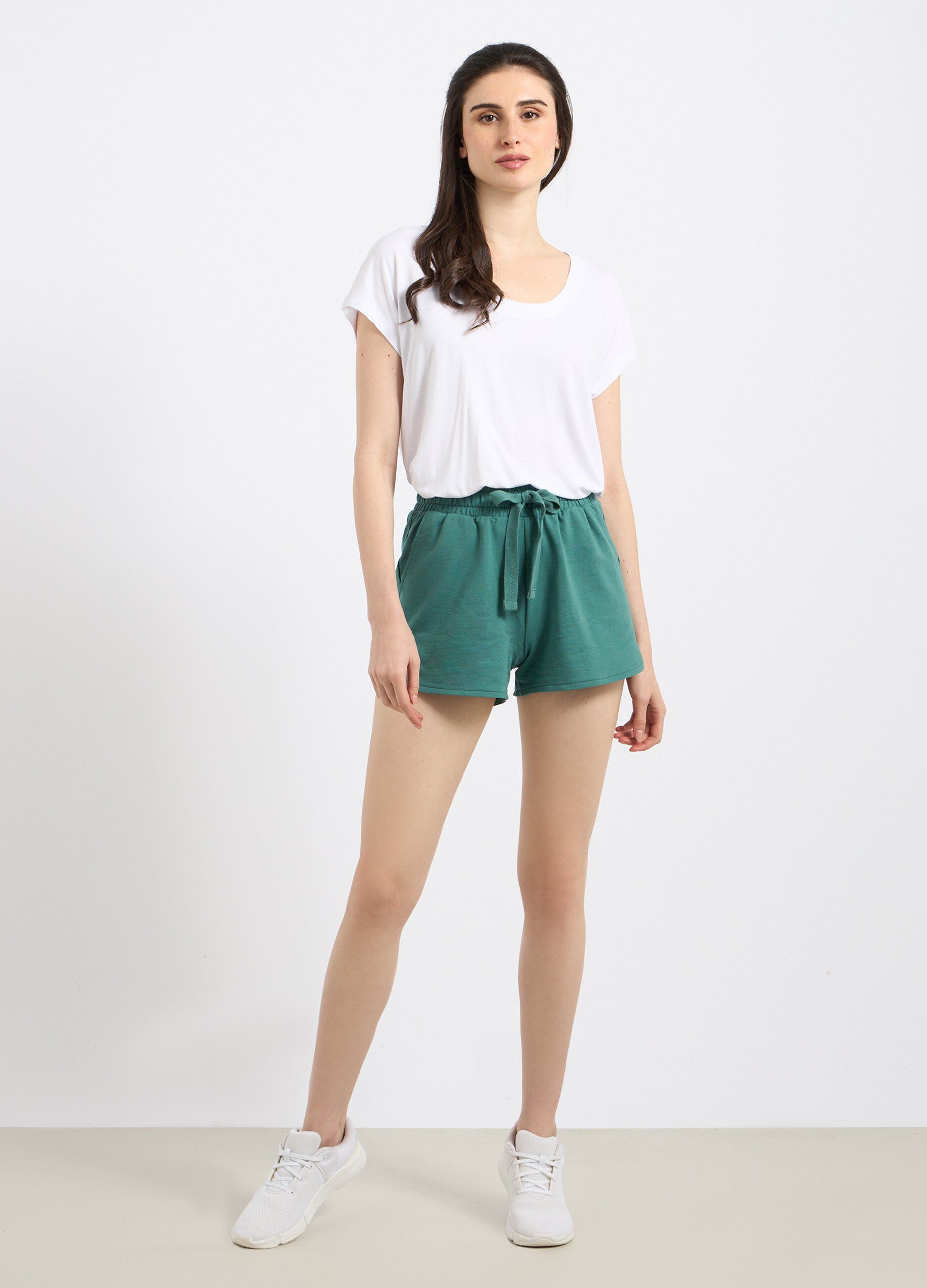Shorts in misto cotone donna_0