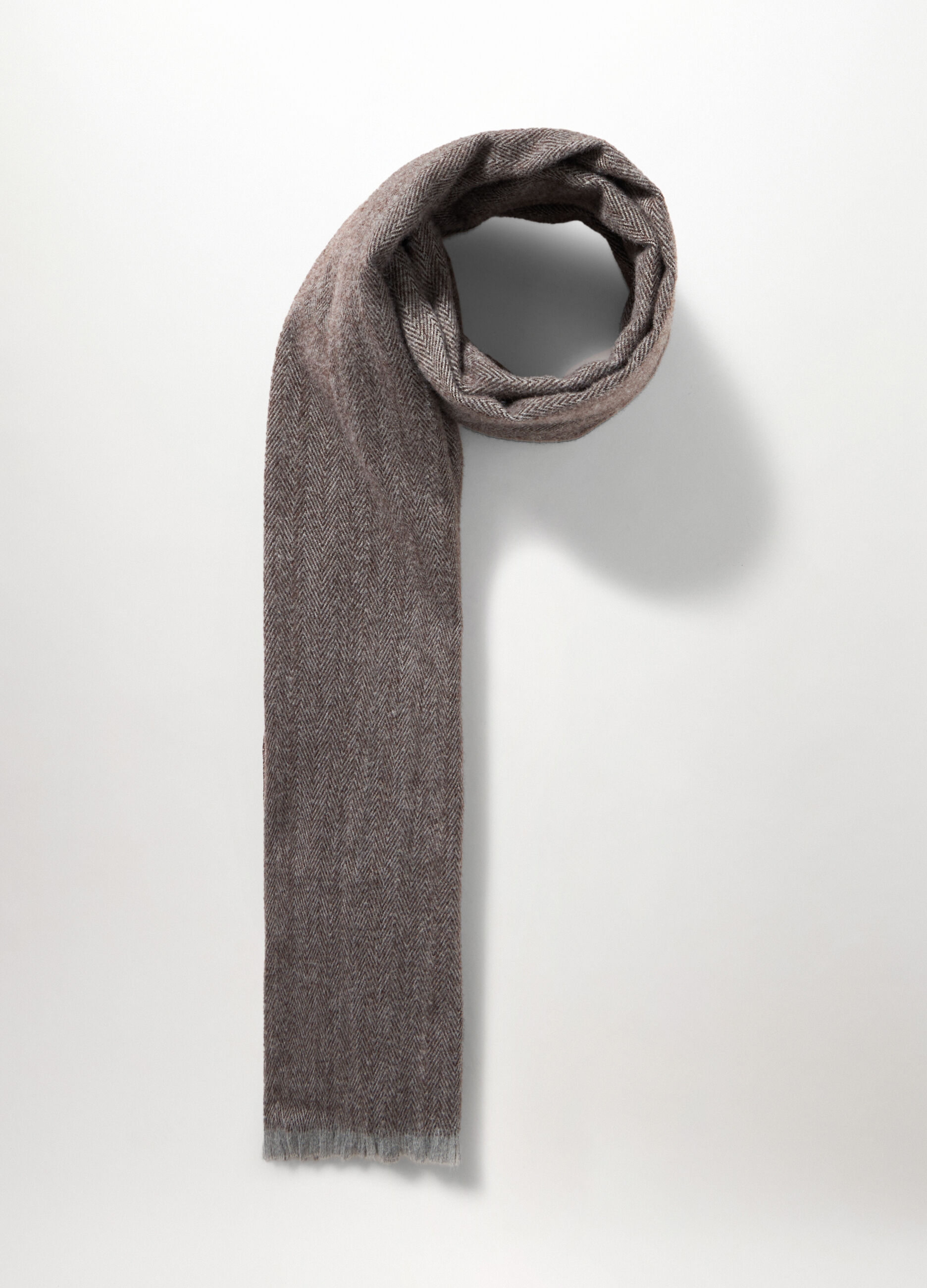 Sciarpa con motivo a lisca di pesce uomo_1