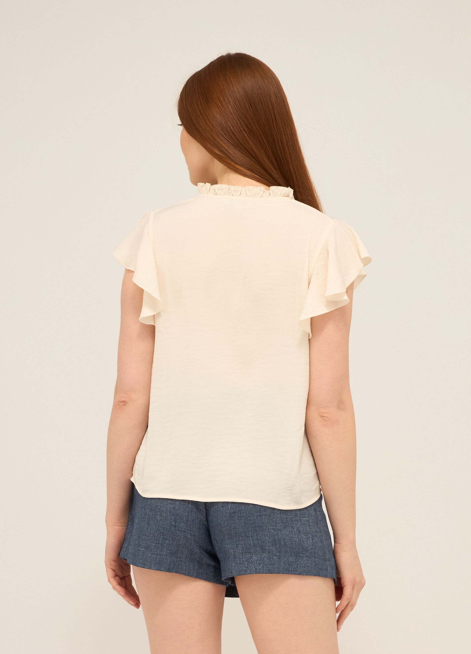 Blusa con rouches donna_1