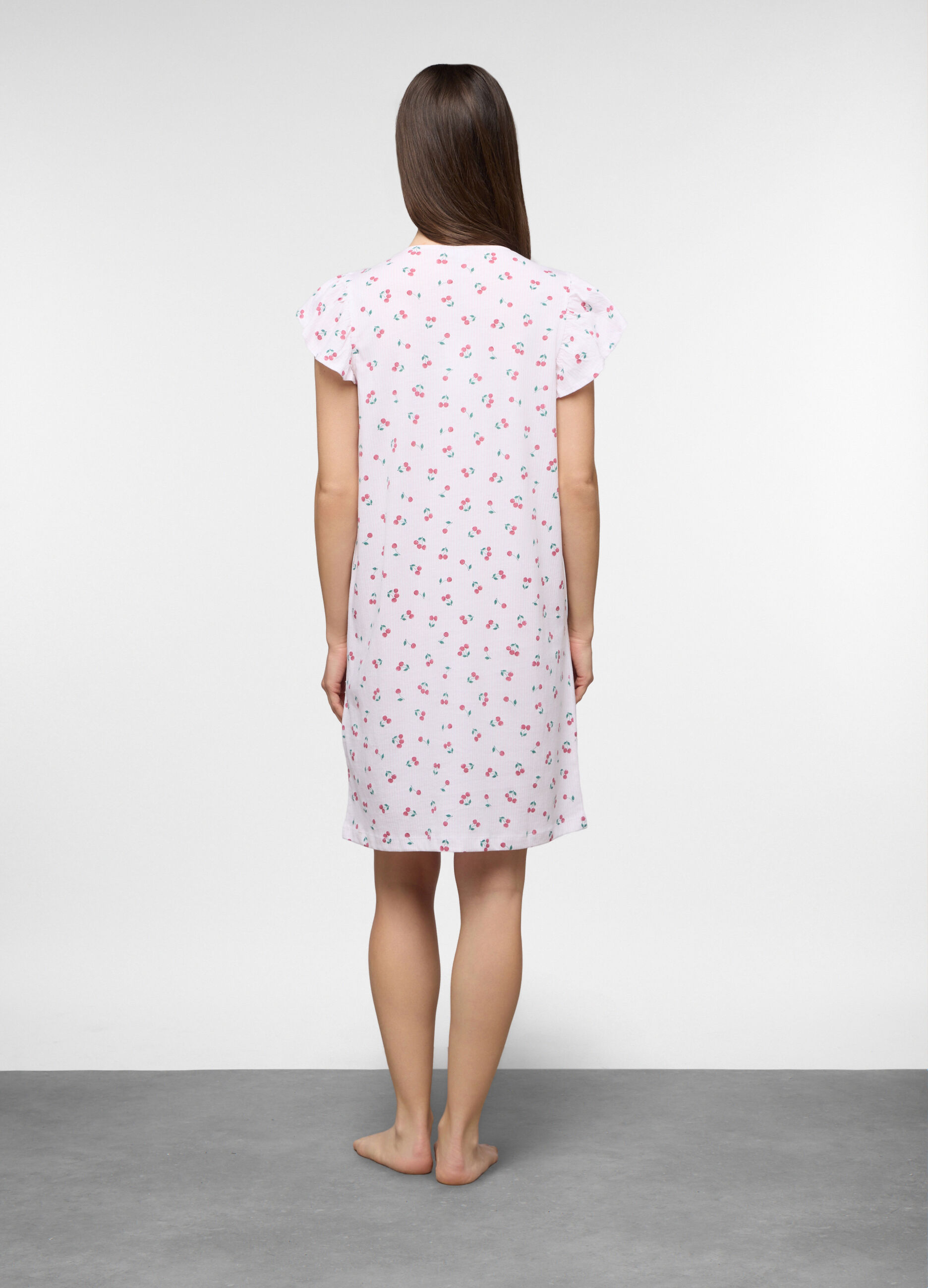 Camicia da notte corta in jersey di puro cotone donna_1