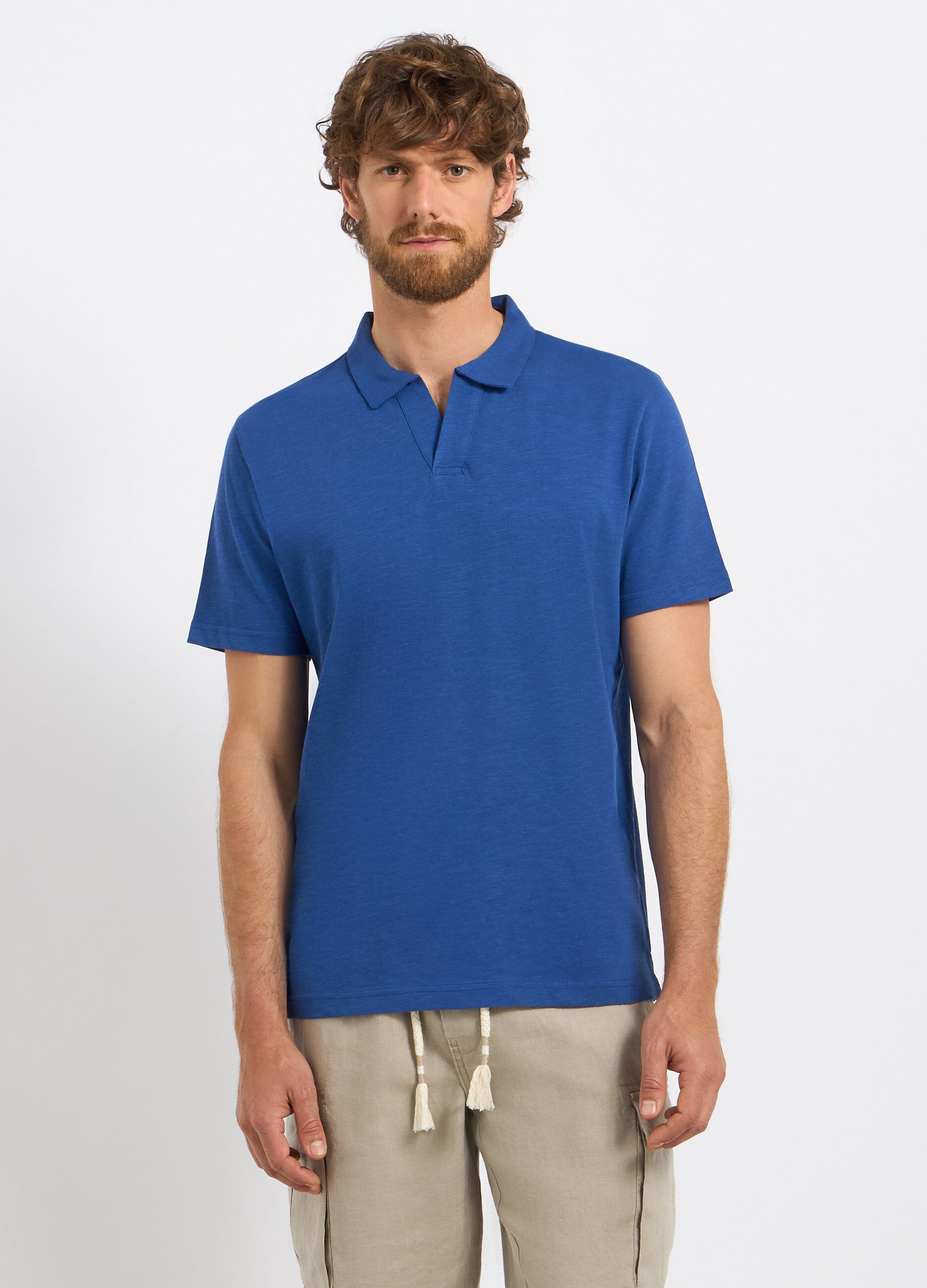 Polo in puro cotone slub uomo