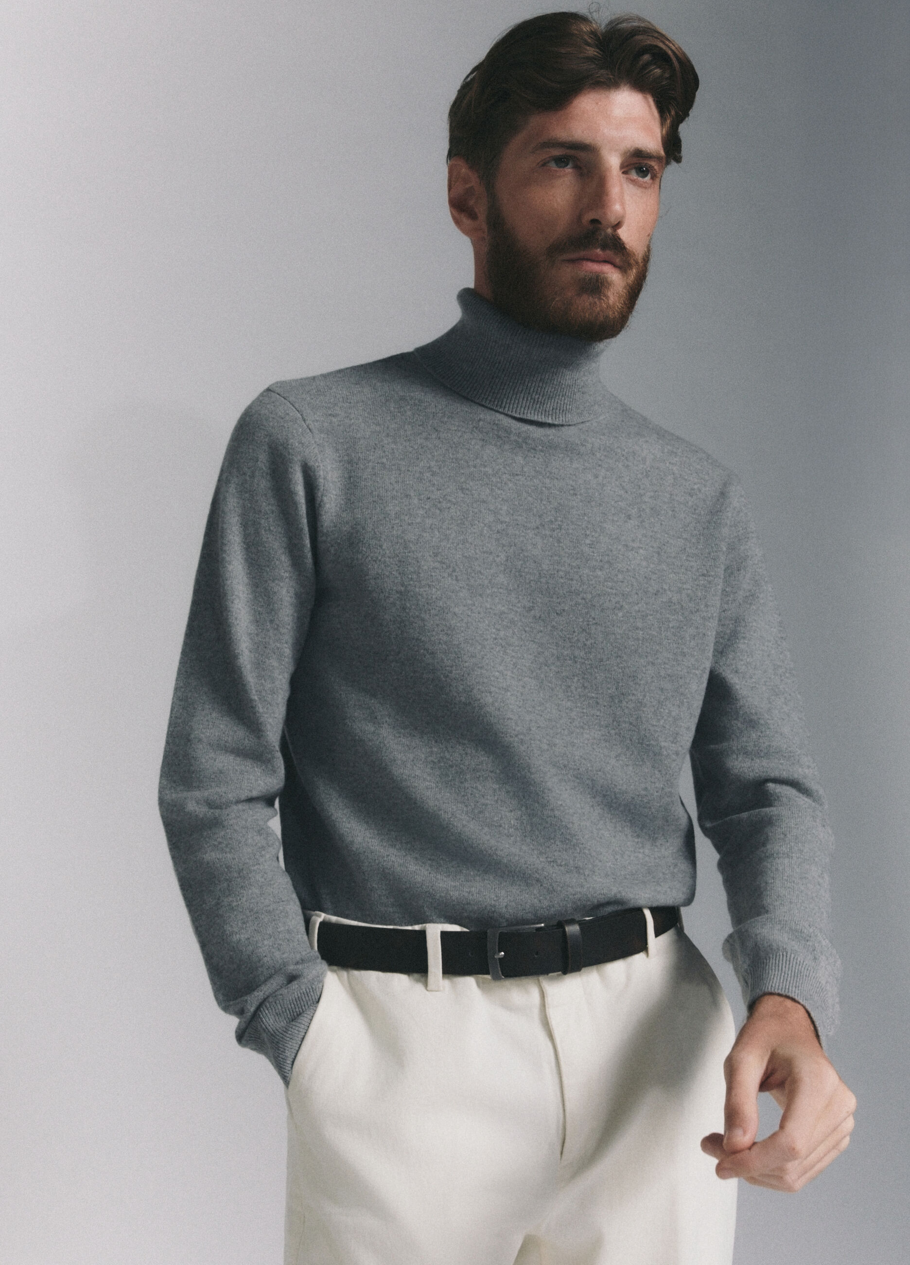 Maglione a collo alto in lambswool uomo_3