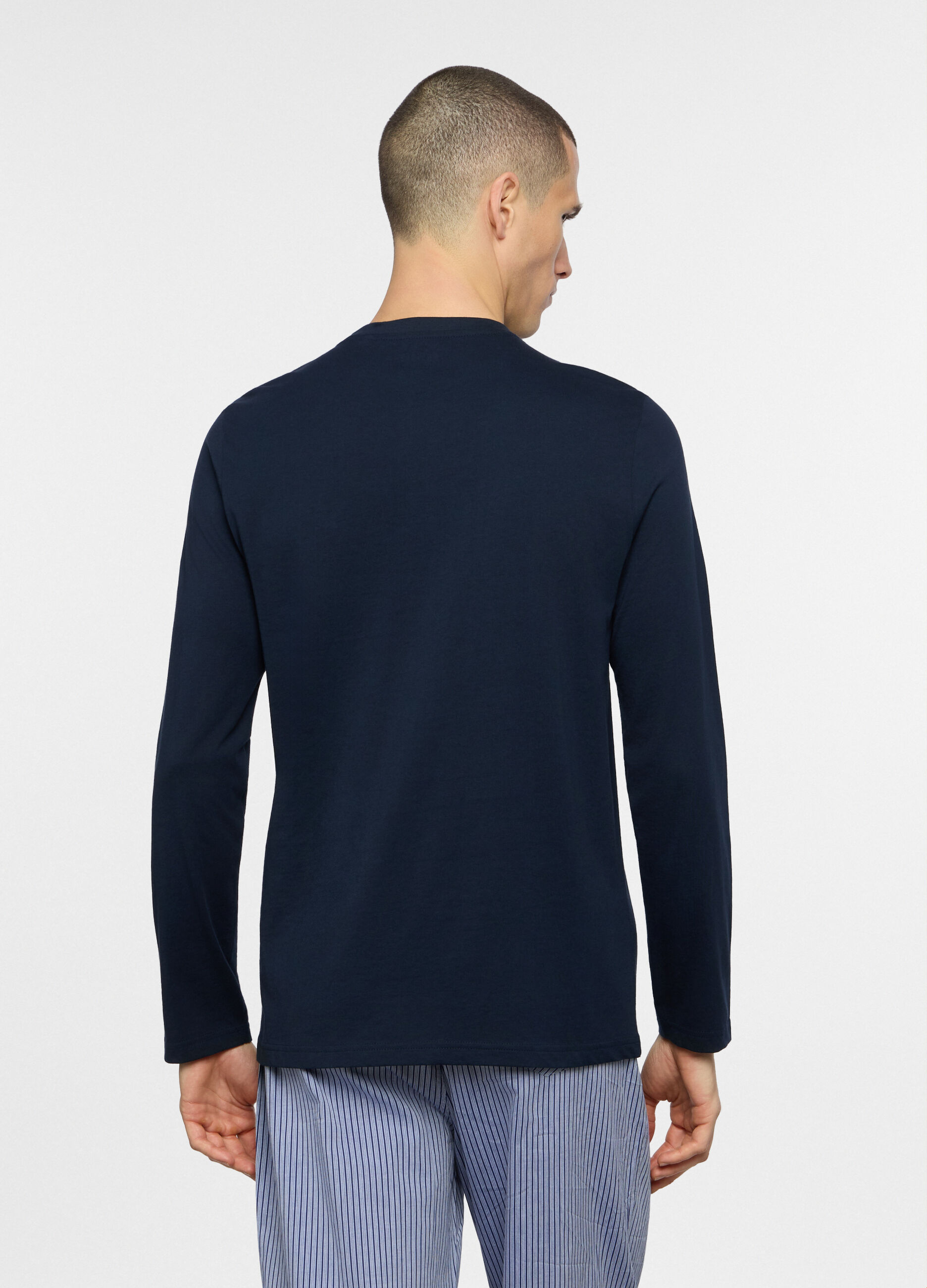 Maglia del pigiama a serafino in jersey uomo_1